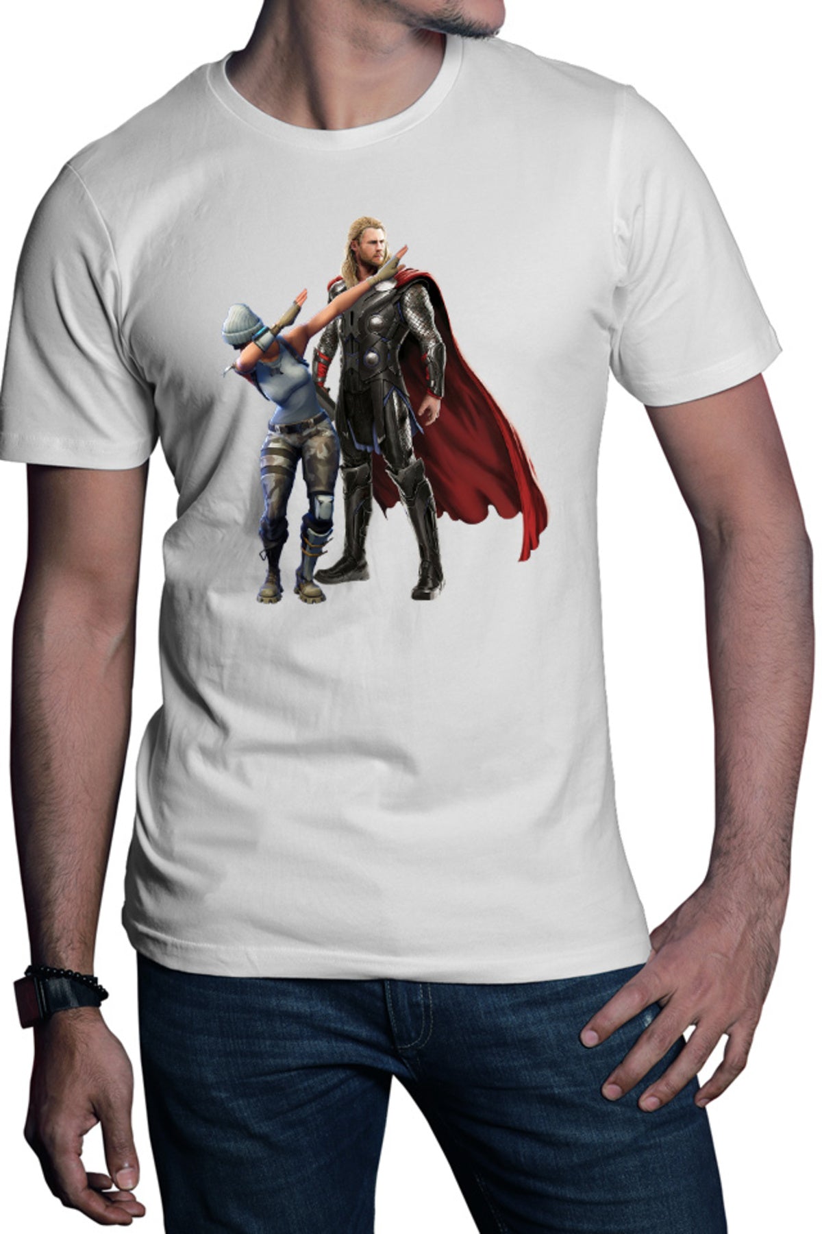 Tricou barbati Fortnite Dub Meme Thor Hammer