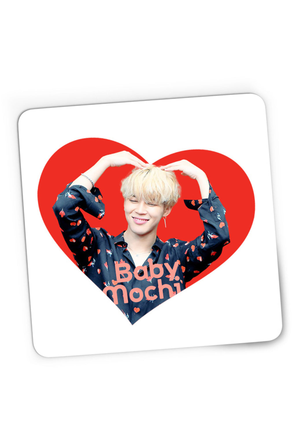Mousepad Gaming BTS Jimin Baby Mochi Happy Face Smile, 21x19 cm