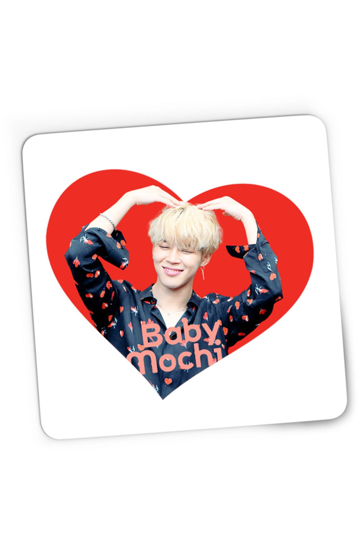 Mousepad Gaming BTS Jimin Baby Mochi Happy Face Smile, 21x19 cm