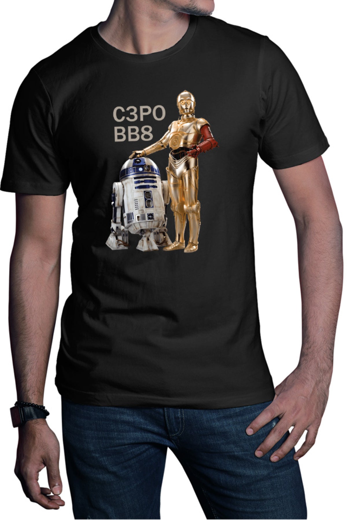 Tricou barbati Star Wars Robots BB8 S3PO Droid