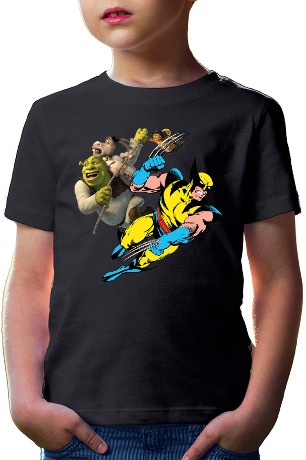 Tricou copii Wolverine Shrek Rope Marvel DC
