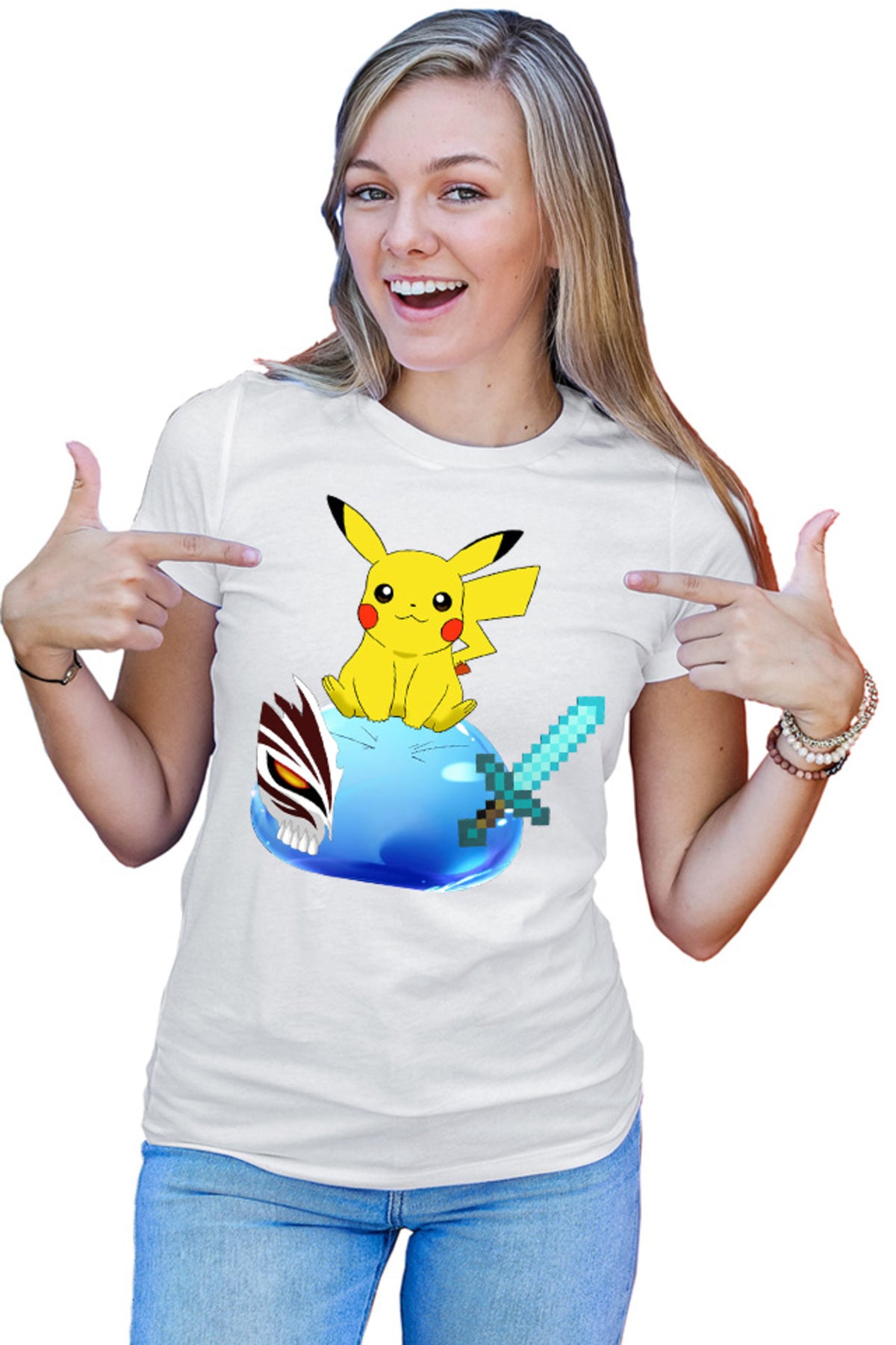 Tricou dama TenSura Slime Isekai Pikachu Ichigo Ghoul Minecraft