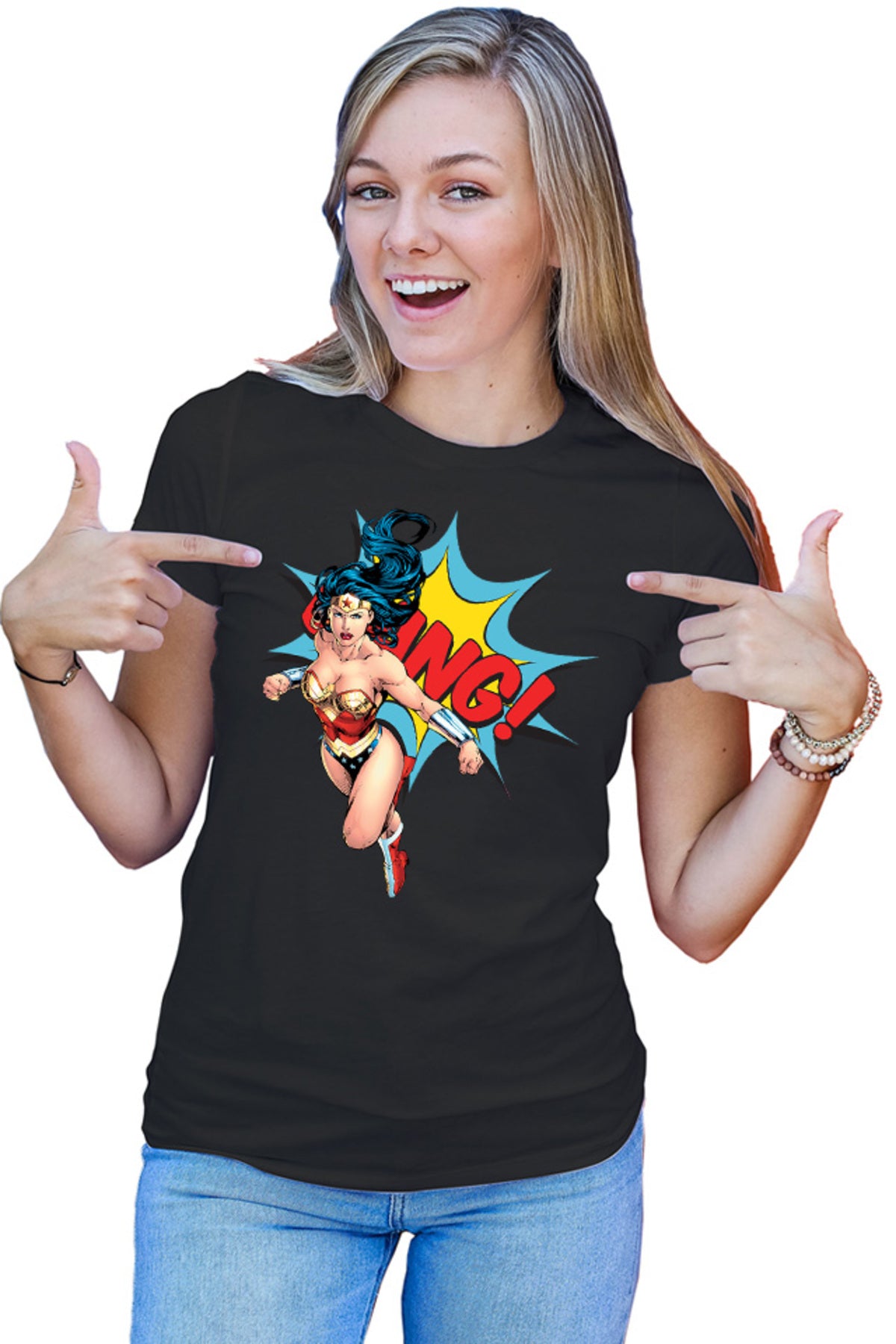 Tricou dama Wonder Woman Bang Super Girl Powers Stunning Marvel Action