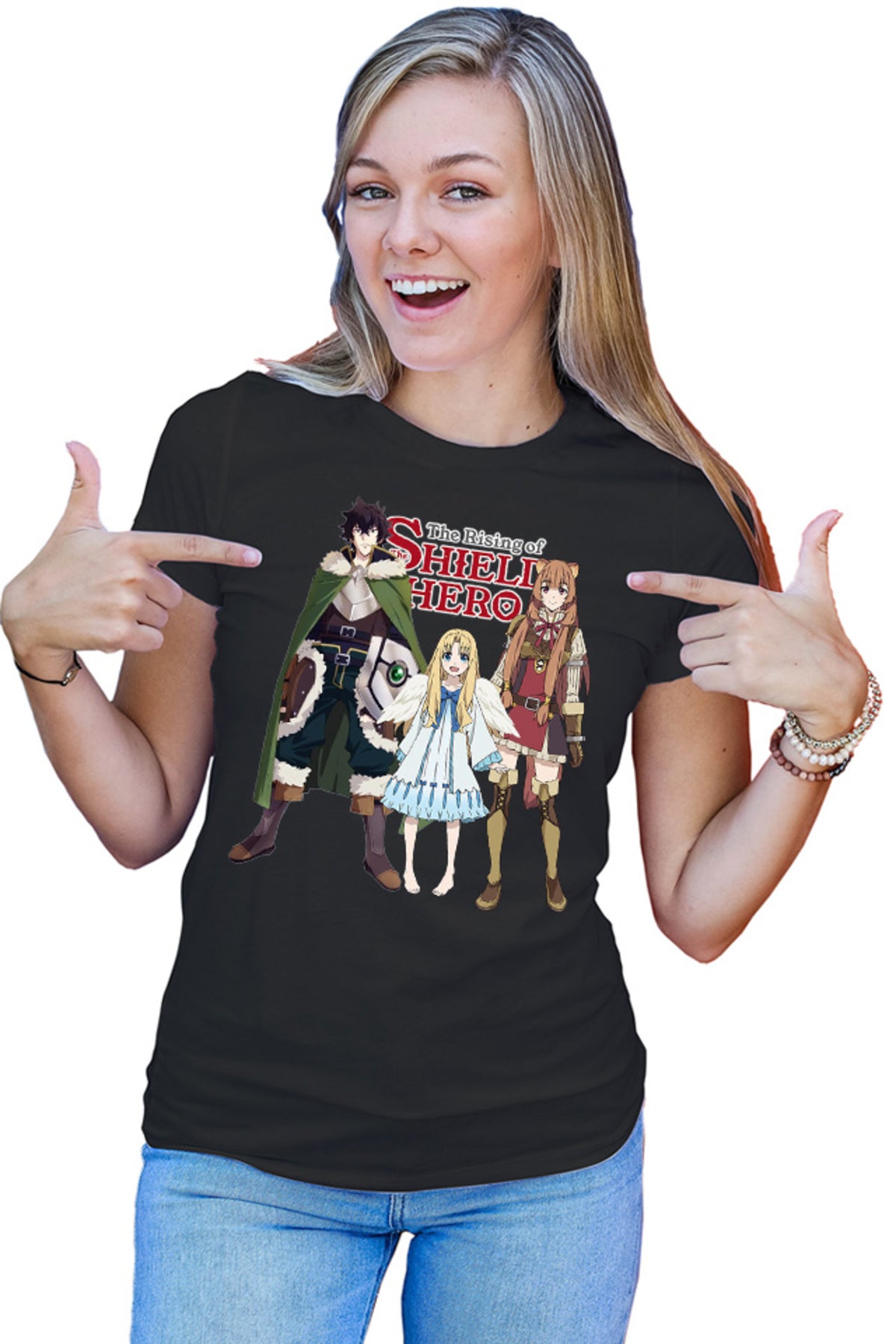 Tricou dama Rising of the Shield Hero Naofumi Filo Raphtalia Trio Bird Aneko