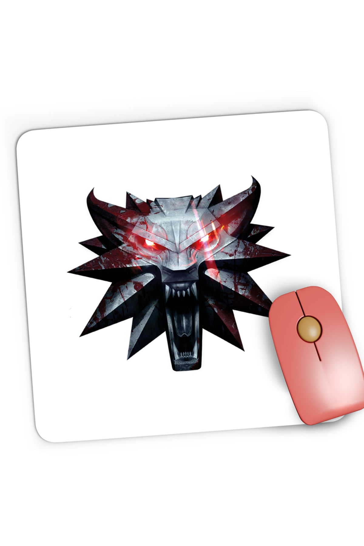 Mousepad Gaming The Witcher Hunter Video Card Game Wolf Shadow, 21x19 cm