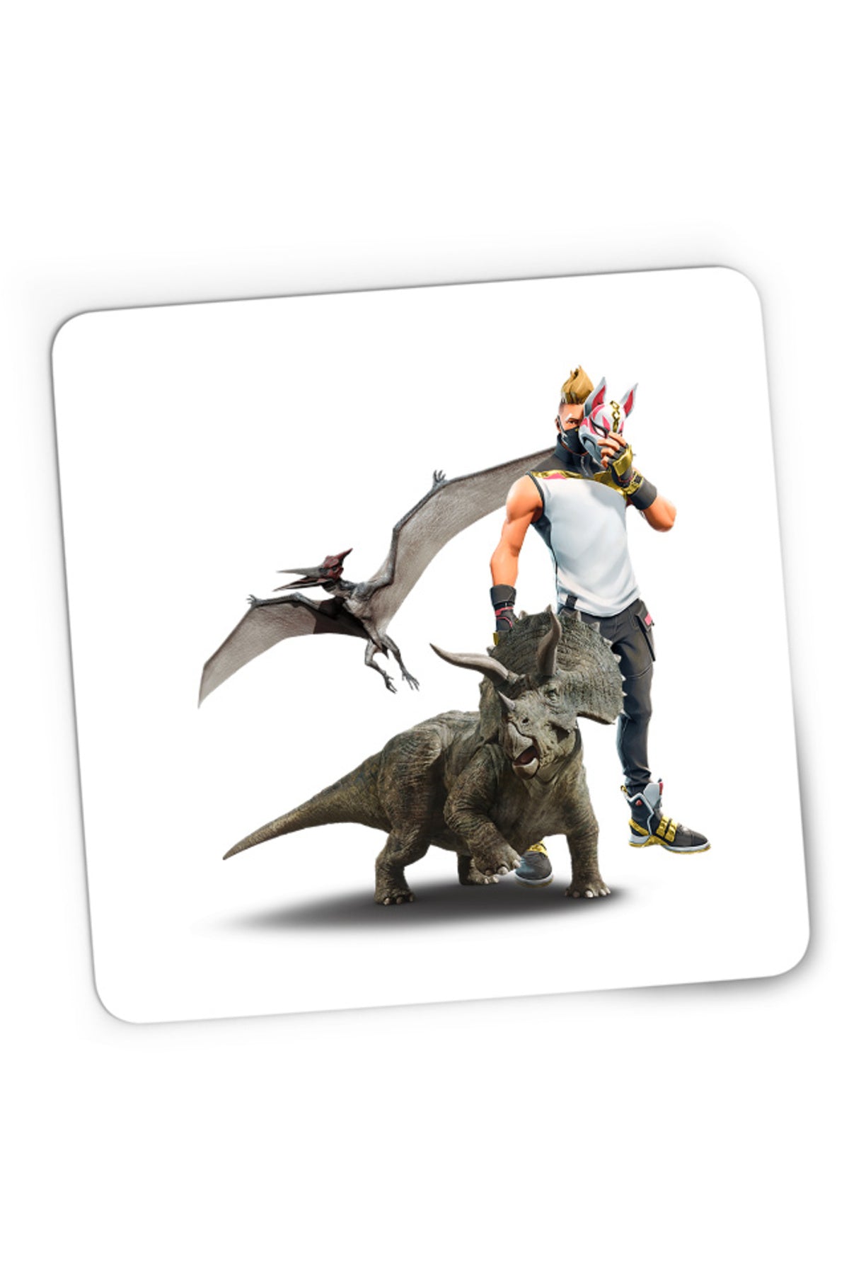 Mousepad Gaming Jurassic Park Pteranodon Velociraptor Fortnite, 21x19 cm