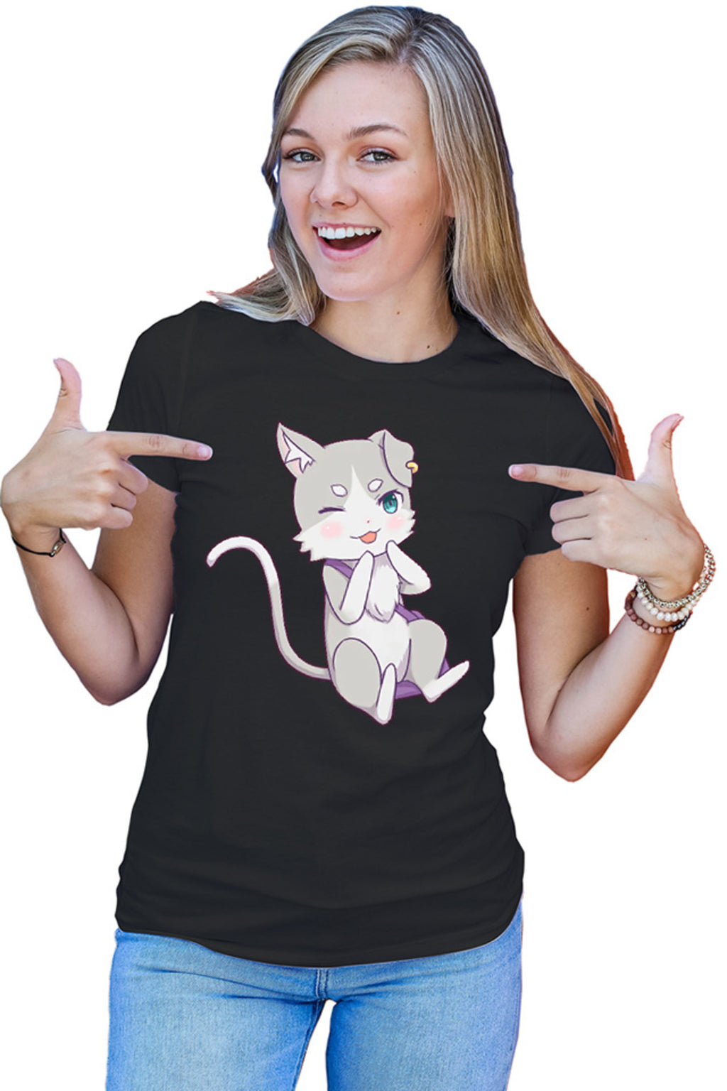 Tricou dama Re Zero Emilia's Cat Kawaii Magic Action Paranormal