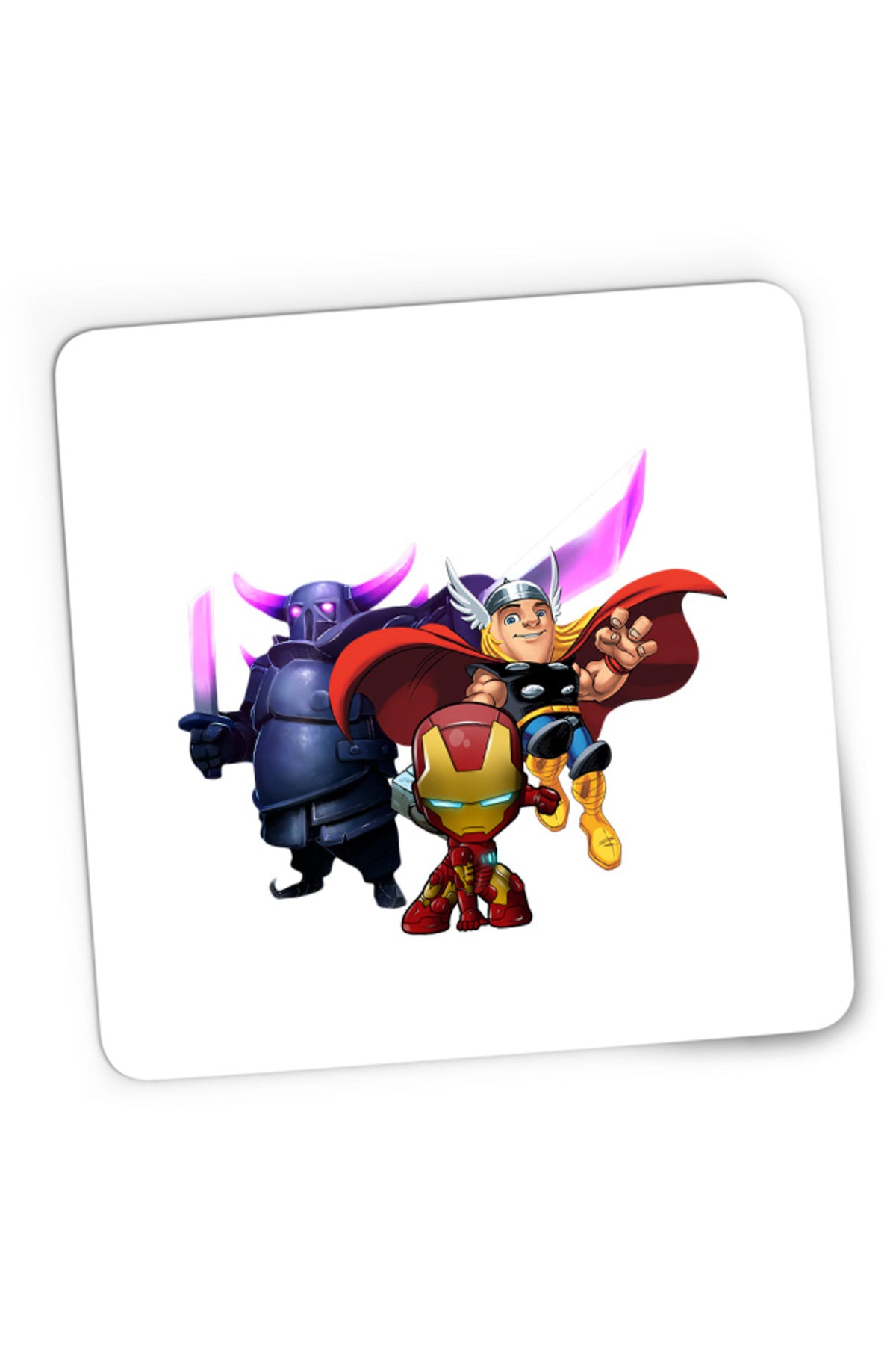 Mousepad Gaming Clash of Clans Massive Tank HP Thor Iron Man Super Power, 21x19 cm