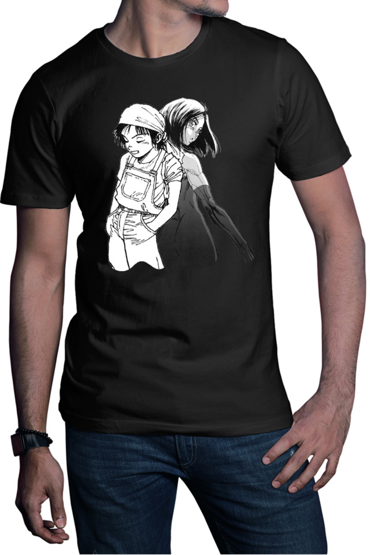 Tricou barbati Battle Angel Alita Gally Yugo Couple Animeeater