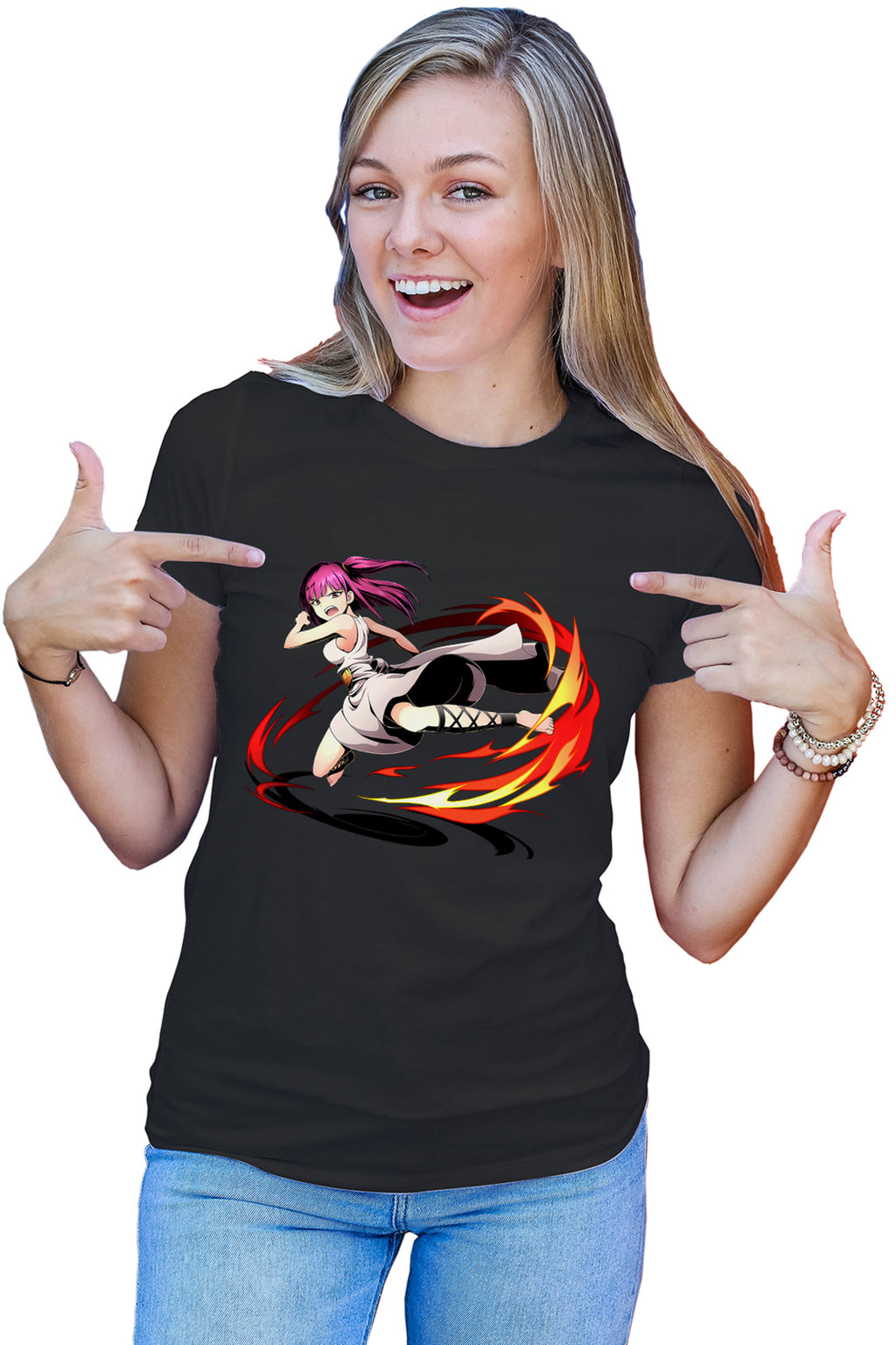 Tricou dama Magi The Labyrinth of Magic Morgiana Fight Leg Fire