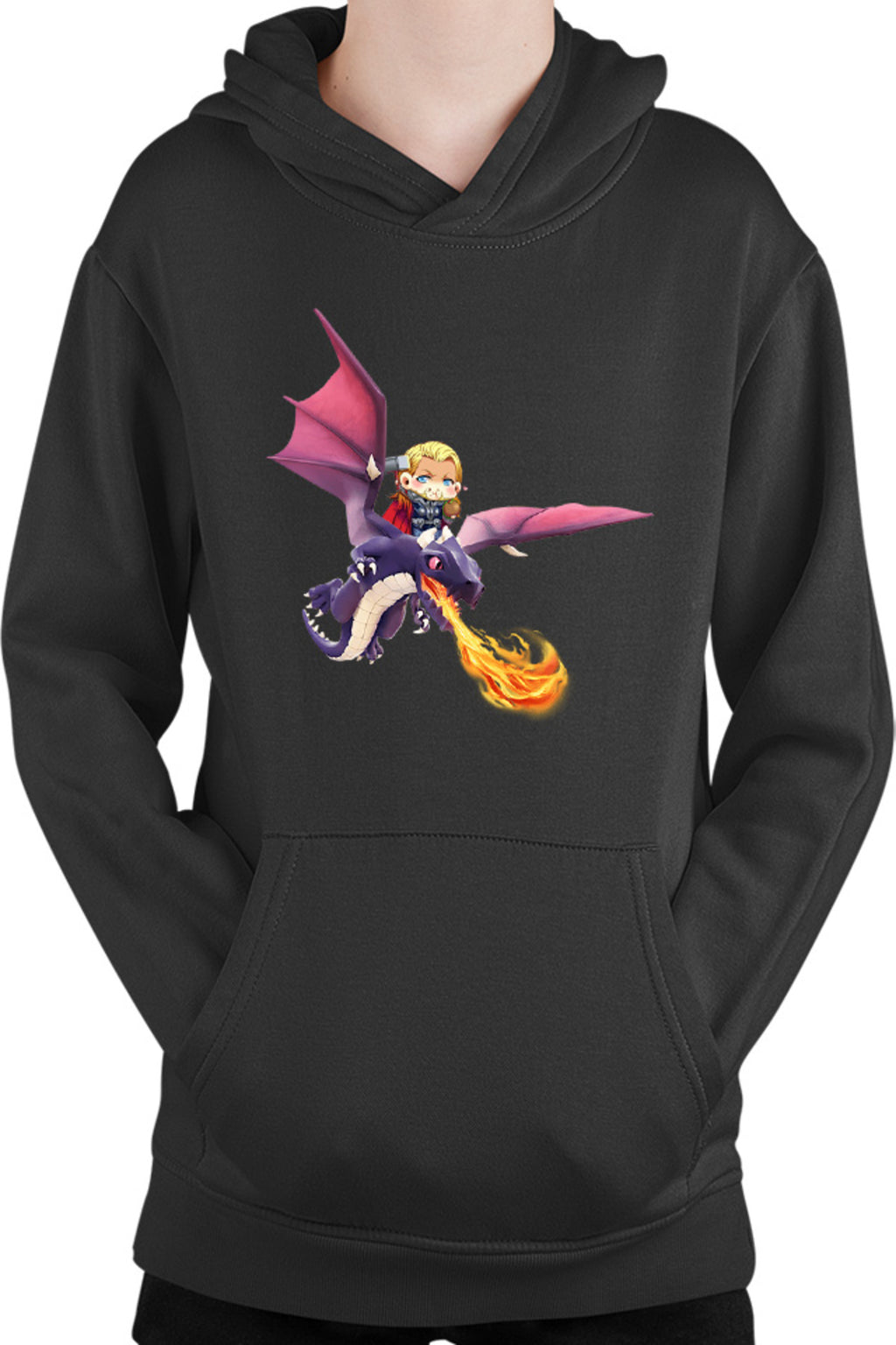 Hanorac copii Clash of Clans Dragon Fire Thor Chibi Anime Version