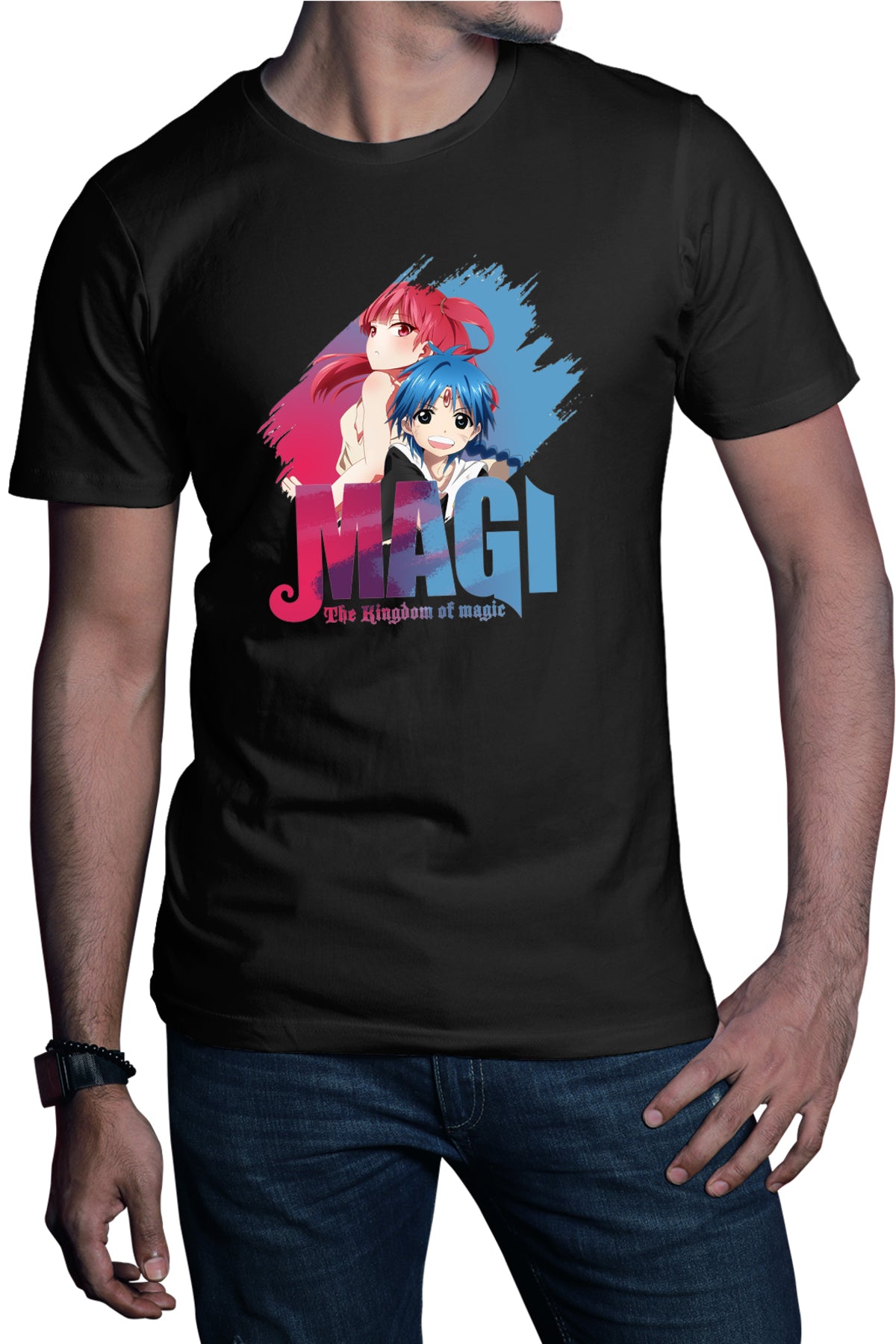 Tricou barbati Magi The Labyrinth of Magic Morgiana Alladin Brush Logo