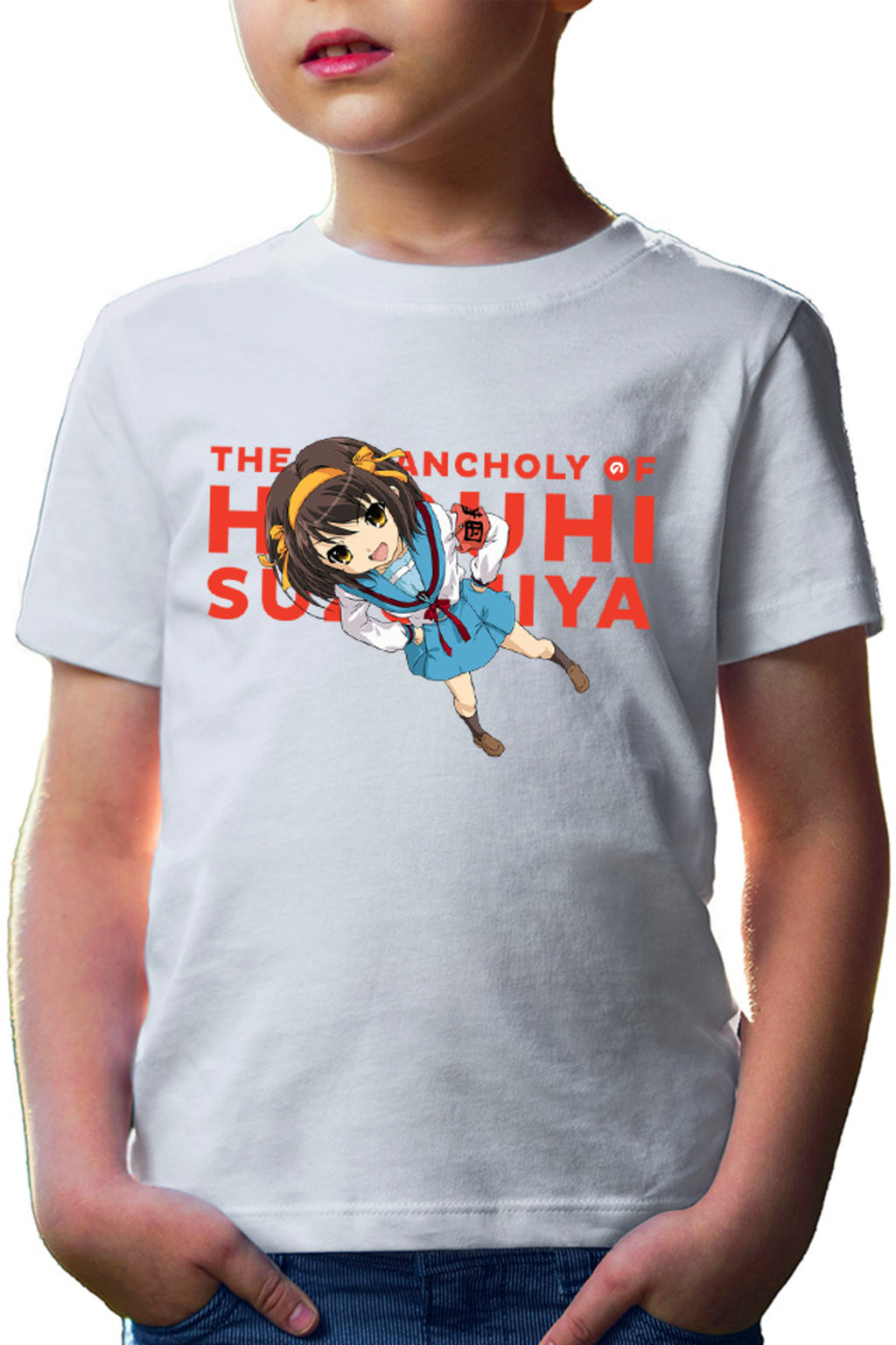 Tricou copii Haruhi Suzumiya Highschool Uniform Club SOS Fun Action