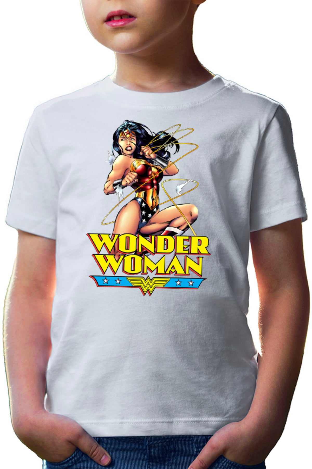 Tricou copii Wonder Woman String Energy Retro Illustration American