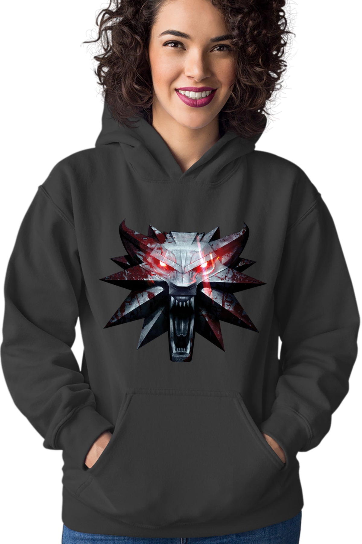 Hanorac dama The Witcher Hunter Video Card Game Wolf Shadow