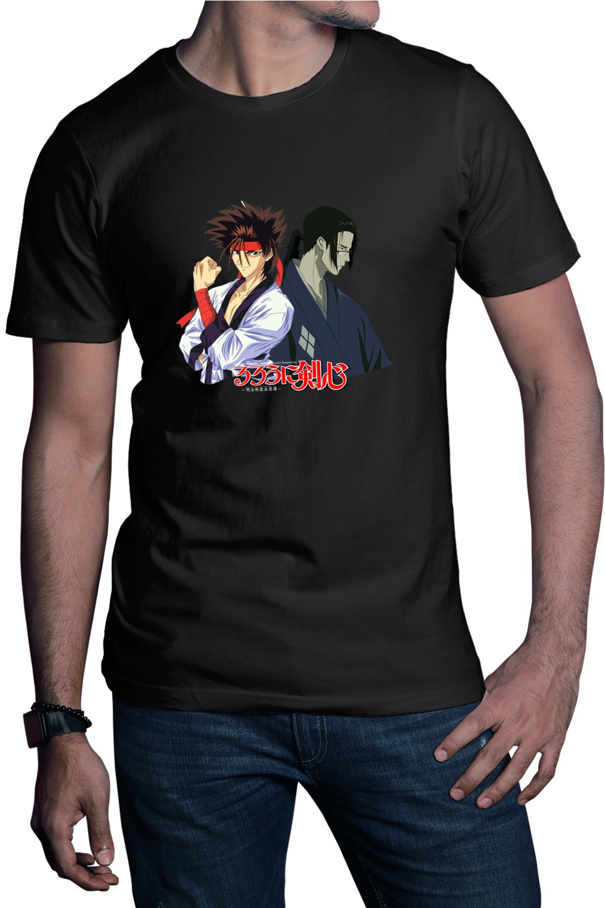 Tricou barbati Rurouni Kenshin Sanosuke Jin Duo Anime
