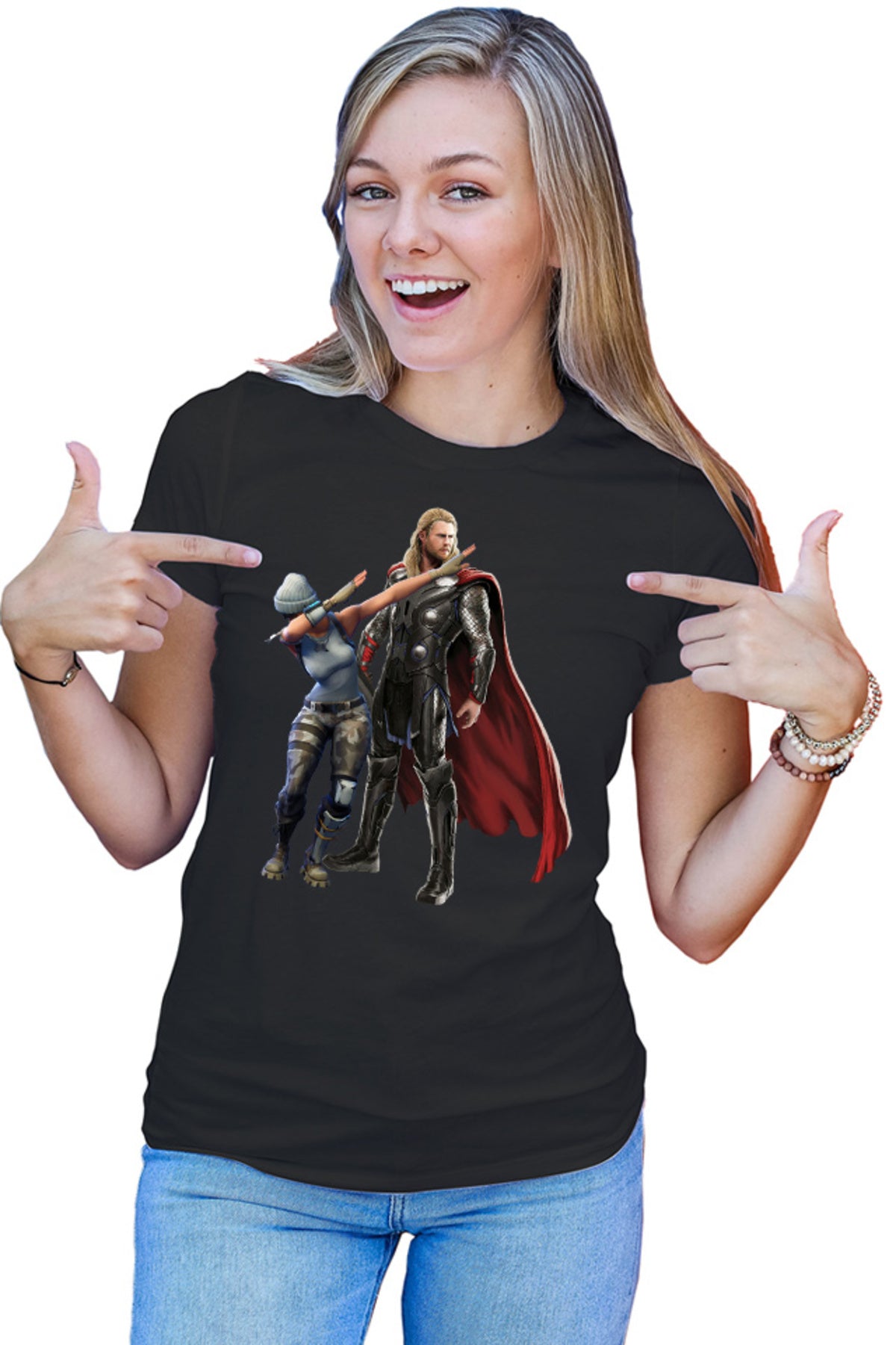 Tricou dama Fortnite Dub Meme Thor Hammer