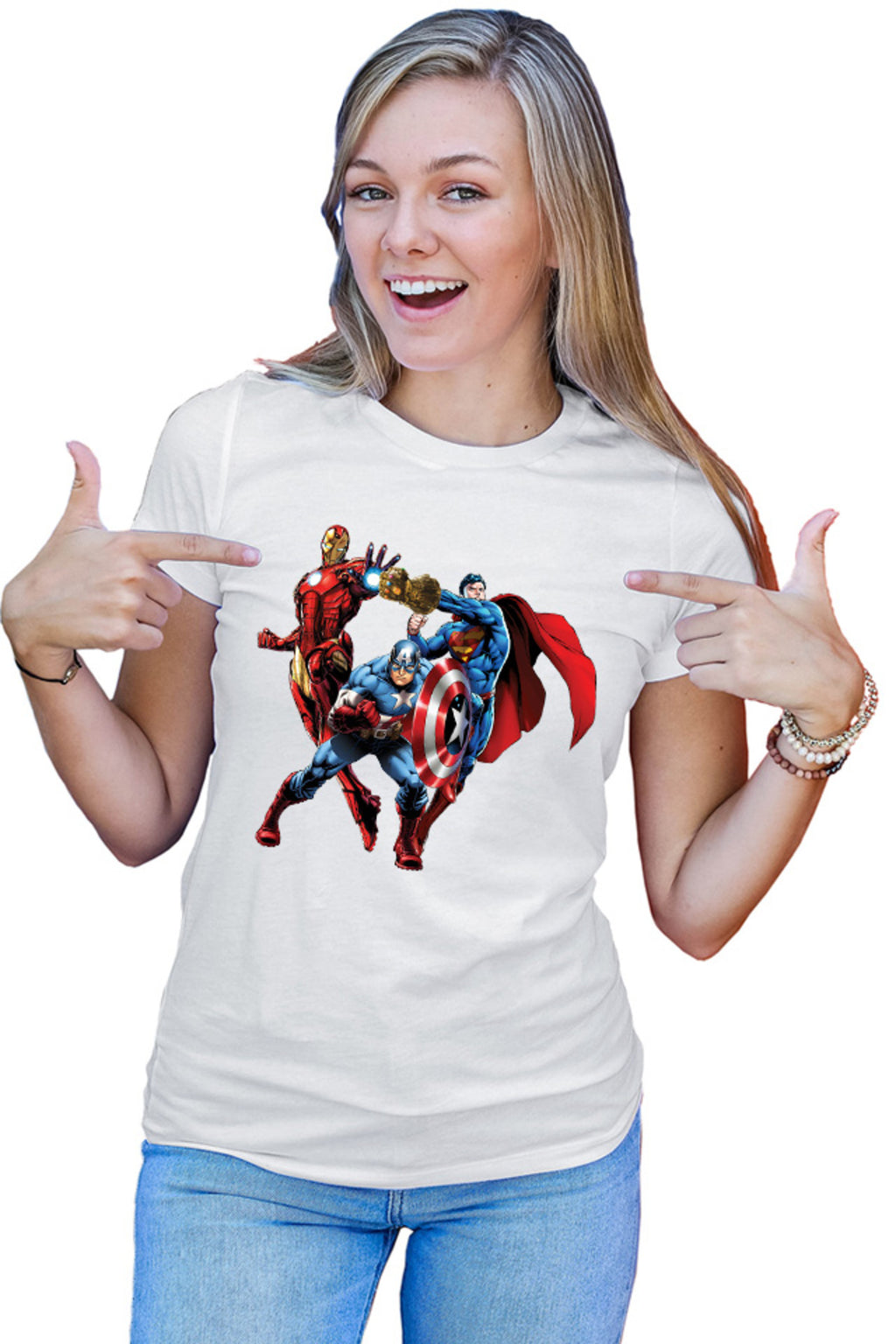 Tricou dama Thanos Gauntlet Mach Marvel Superman Ironman