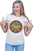 Tricou dama Wonder Woman Logo Symbol Stars Flag Round Marvel DC