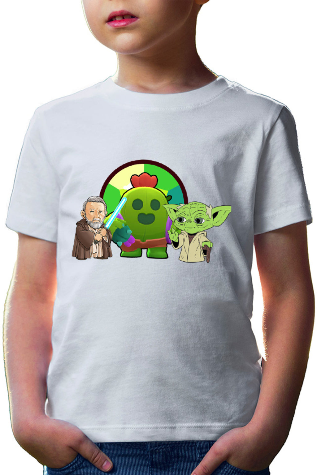Tricou copii Brawl Stars Cactus Flower Bio StarWars Obi Wan Kenobi Yoda