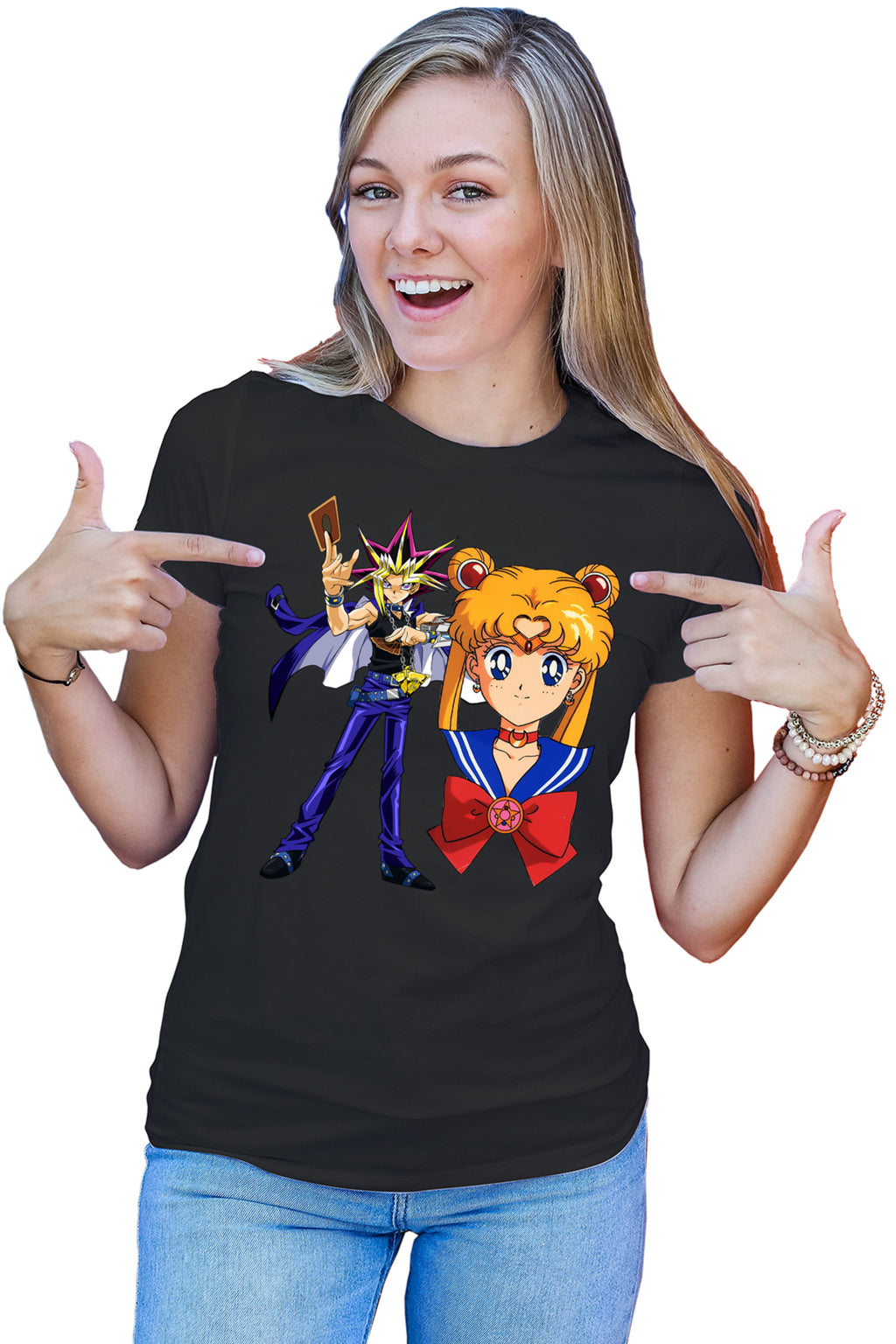 Tricou dama Yu Gi Oh Mutou Sailor Moon Duel Links Anime