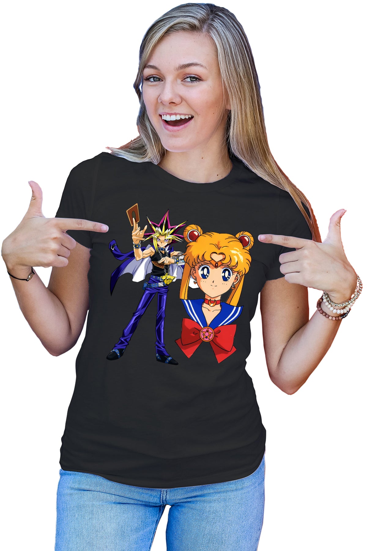 Tricou dama Yu Gi Oh Mutou Sailor Moon Duel Links Anime