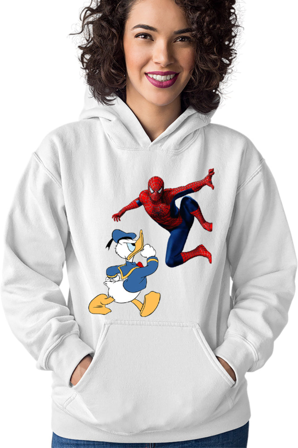 Hanorac dama Donald Duck Spiderman Web Marvel DC Disney Angry