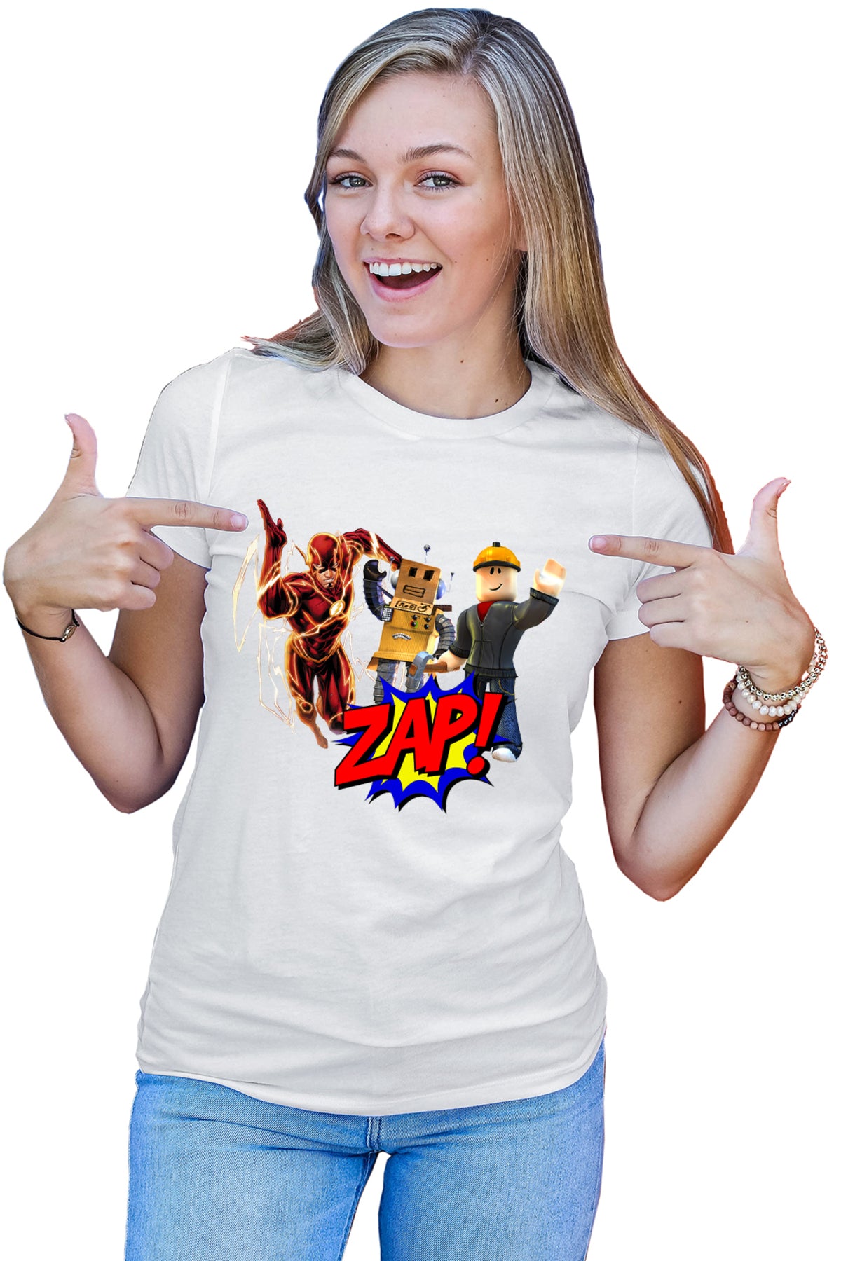 Tricou dama The Flash Roblox Studio Platforme Desene
