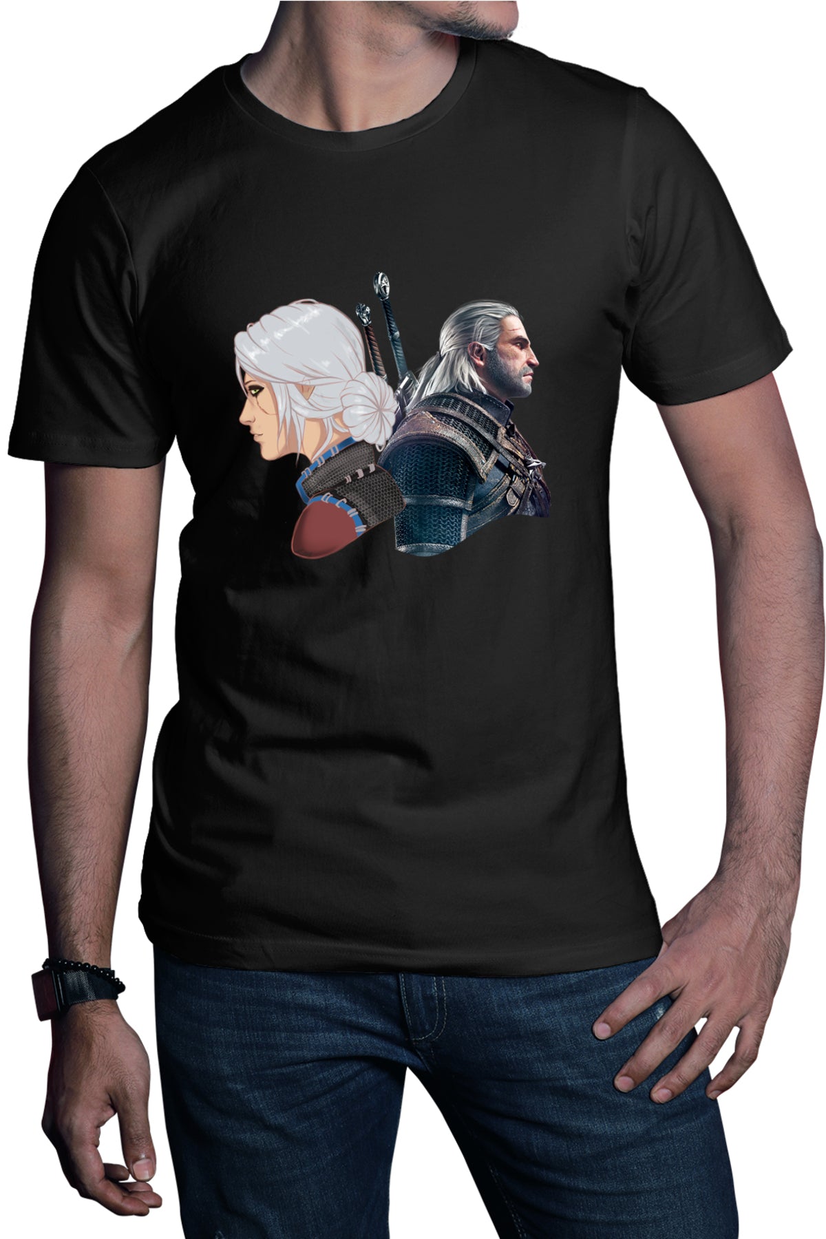 Tricou barbati The Witcher Geralt Ciri Xbox Game Nvidia
