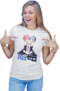 Tricou dama Re Zero REM RAM Sisters Maiden Light Novel Cosplay Weapon