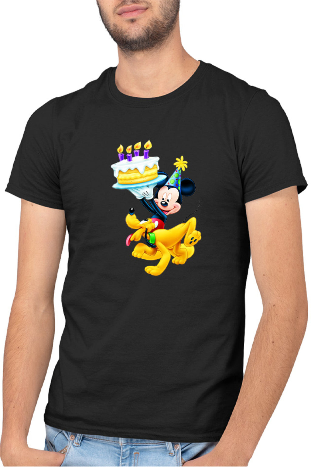 Tricou barbati Mickey Mouse Puppy Happy Birthday