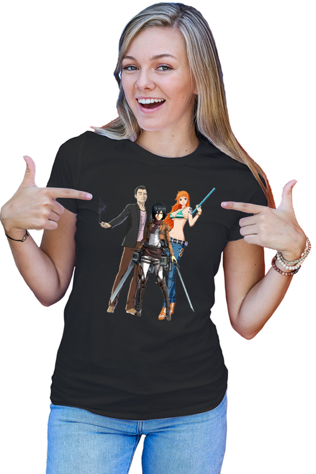 Tricou dama Ajin Ogura Ikuya AOT Mikasa One Piece