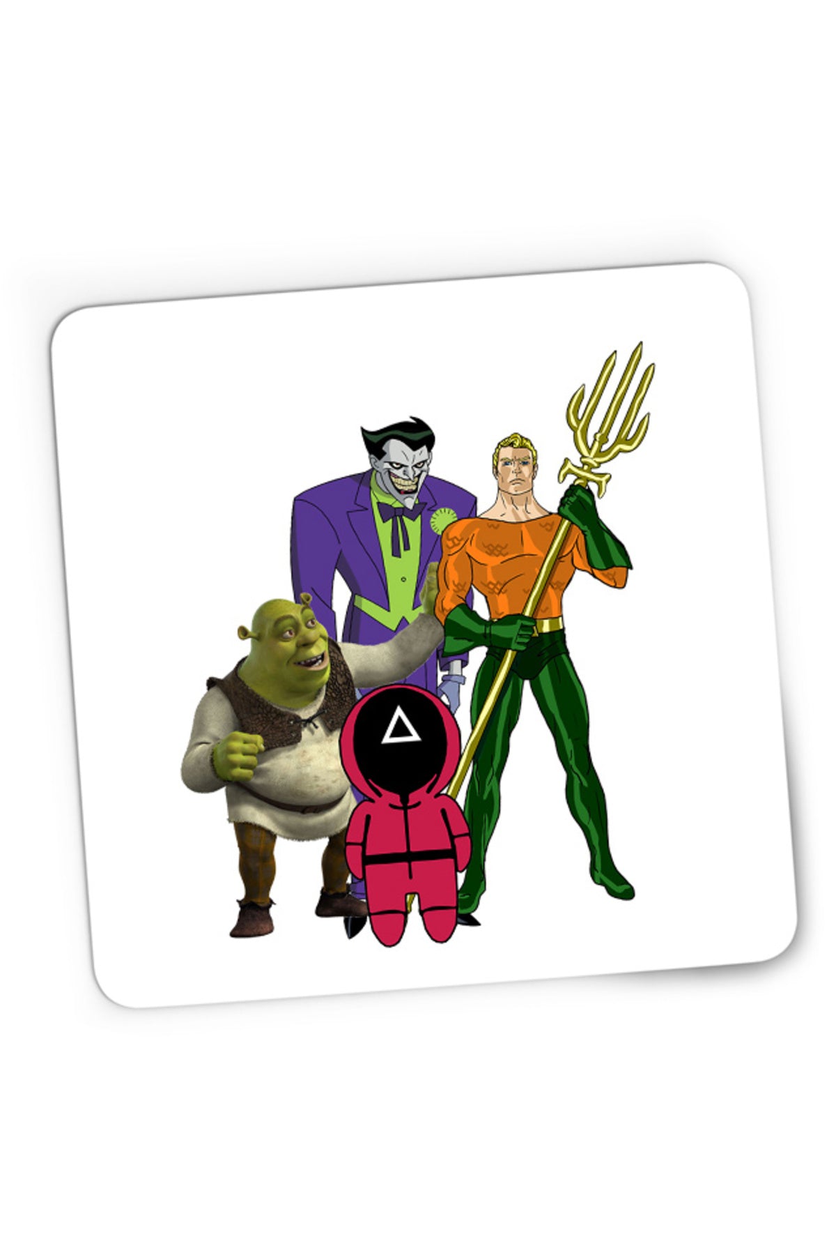 Mousepad Gaming Aquaman Squid Games Shrek Joker Comics Batman Marvel, 21x19 cm