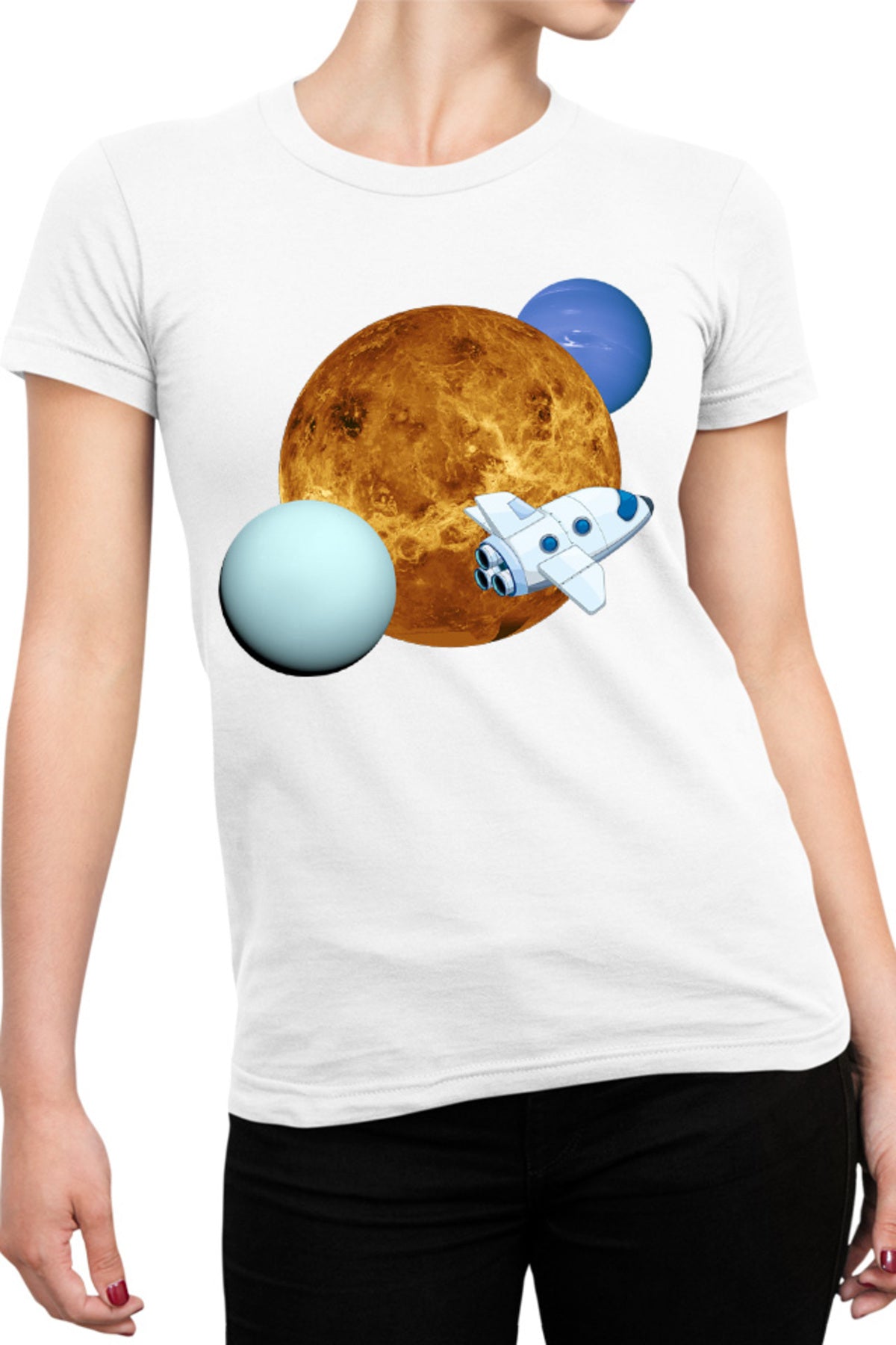 Tricou dama NASA Neptune Sun Space Rocket