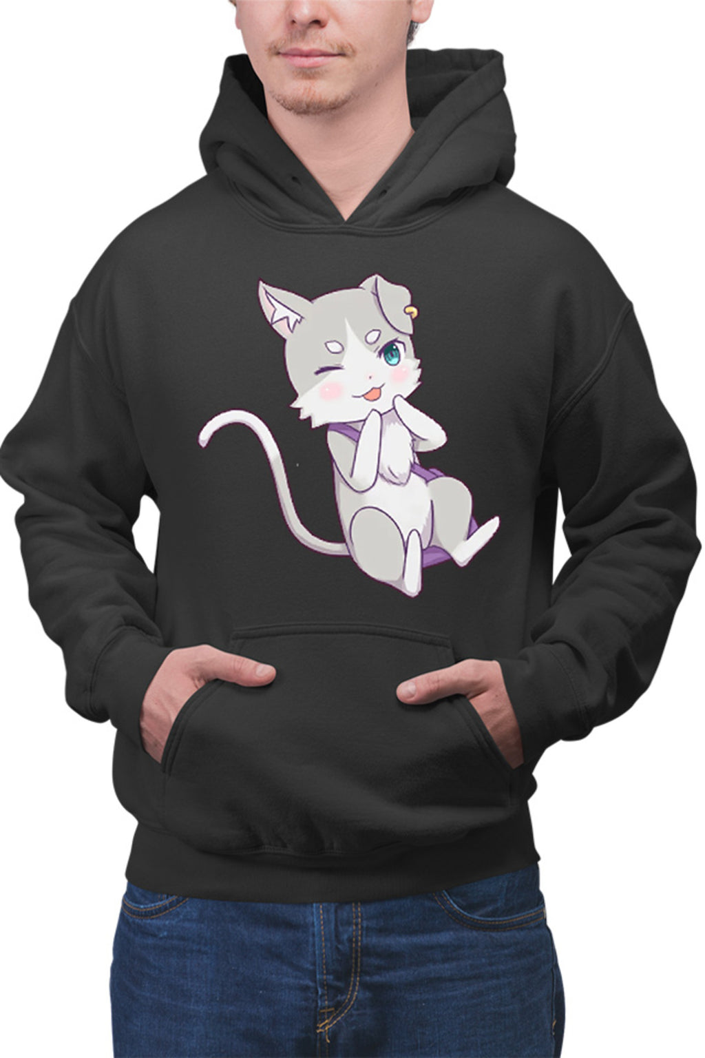 Hanorac barbati Re Zero Emilia's Cat Kawaii Magic Action Paranormal