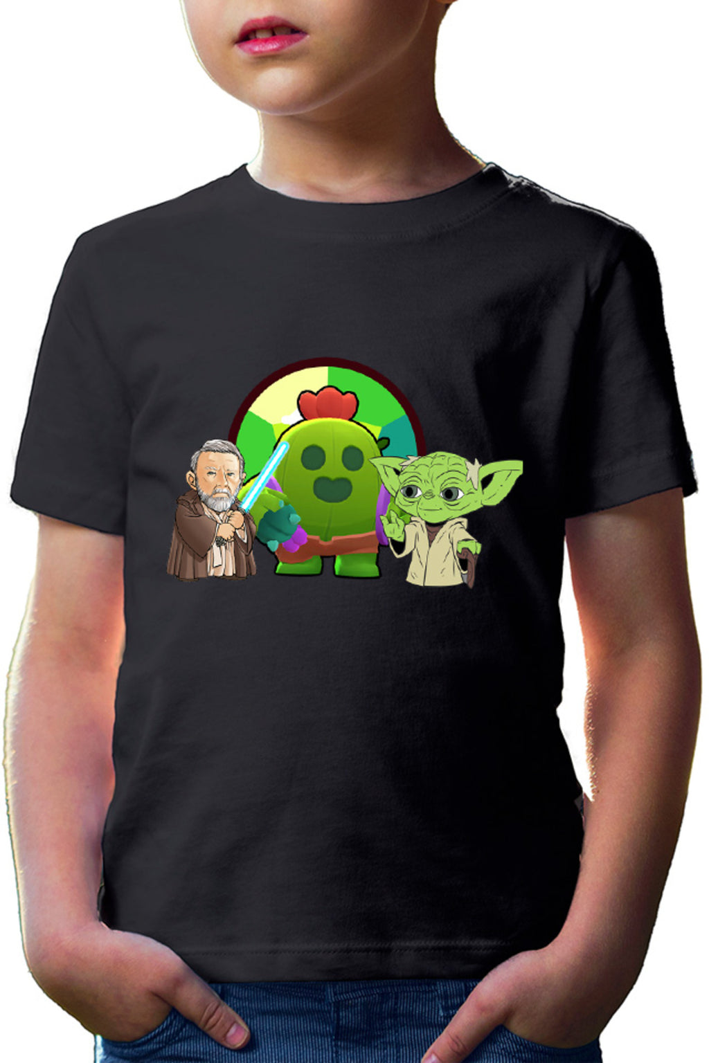 Tricou copii Brawl Stars Cactus Flower Bio StarWars Obi Wan Kenobi Yoda