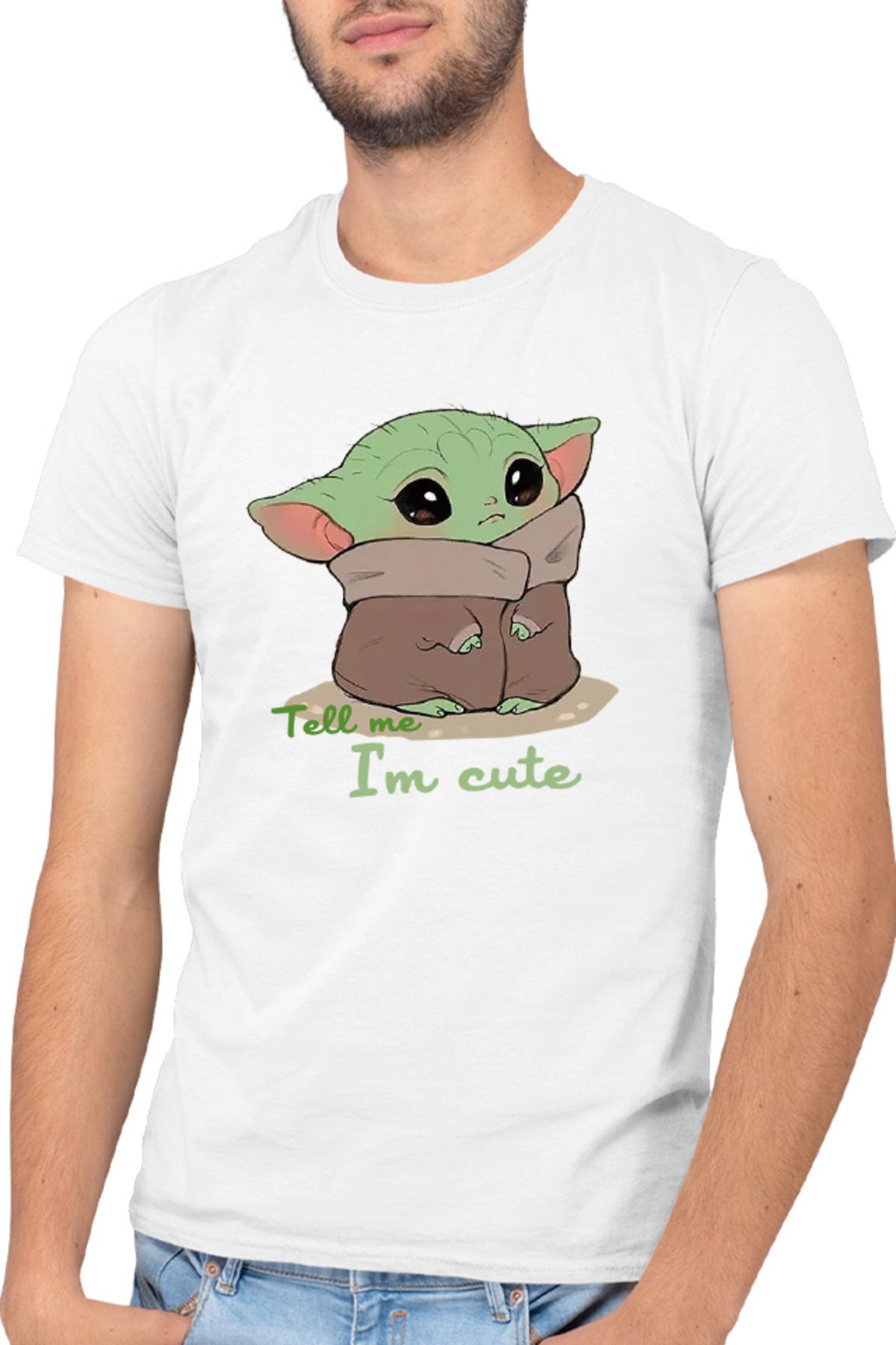 Tricou barbati Baby Yoda Angry Cute Mondorian