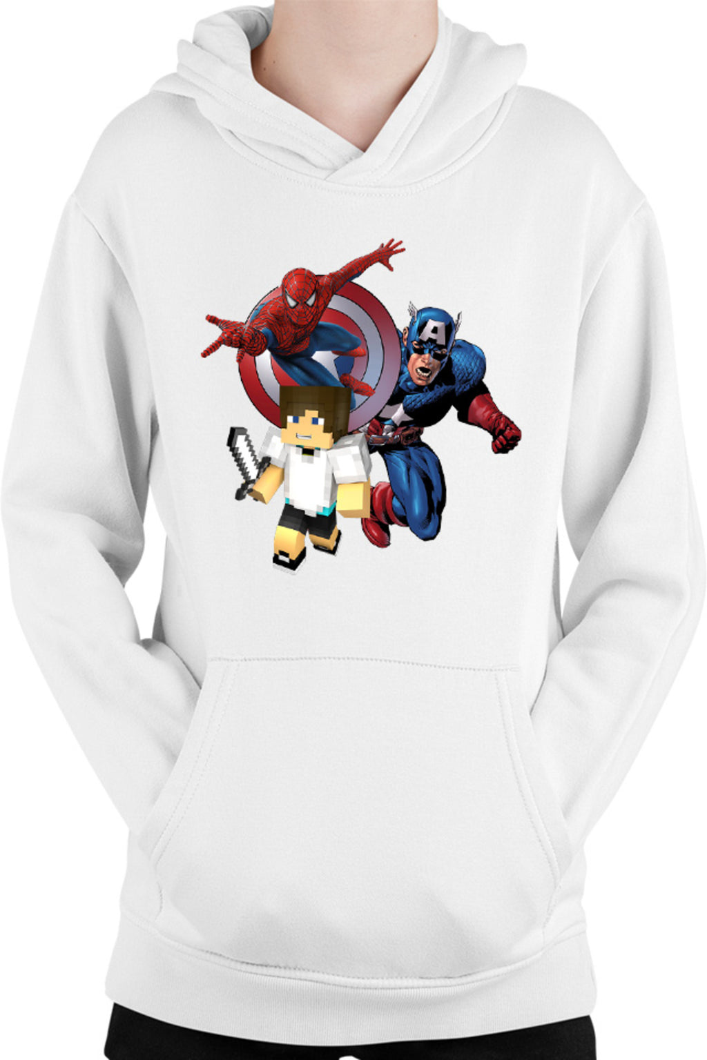 Hanorac copii Captain America Spiderman Minecraft Super Hero Save