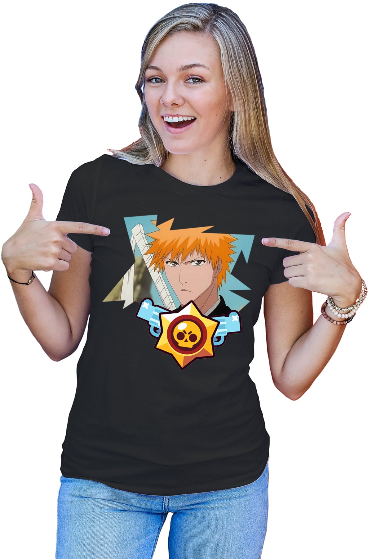 Tricou dama Bleach Ichigo Brawl Stars Leon Samurai