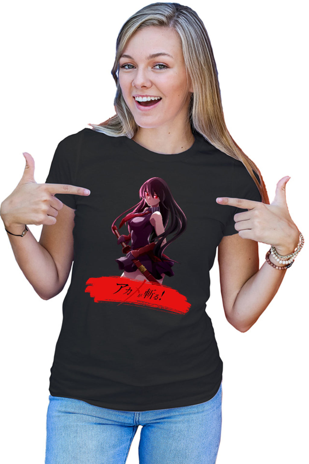 Tricou dama Akame ga Kill Katana Fantasy Otaku Gore Blood Moon