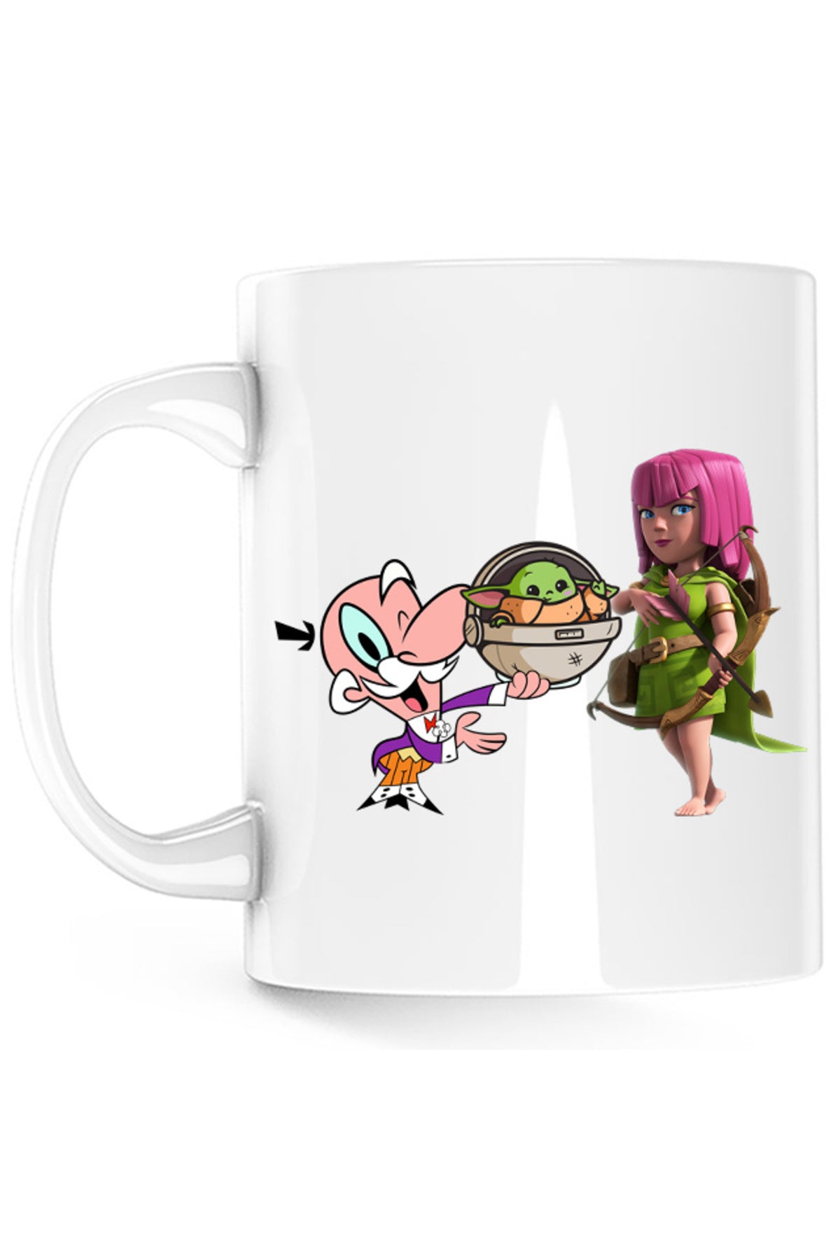 Cana Clash of Clans Powerpuff Girls Mayor Star Wars Baby Yoda, alba, 330 ml