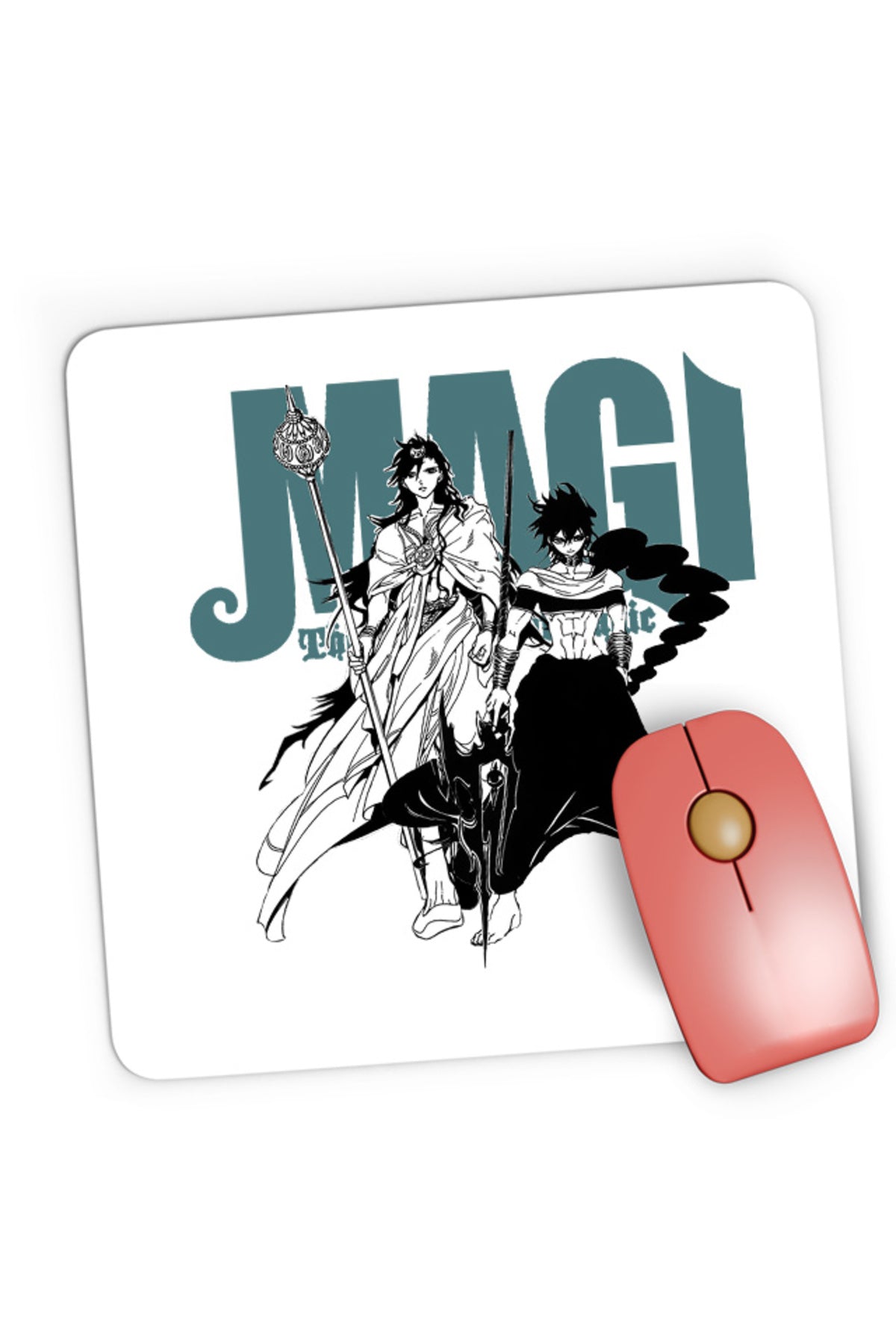 Mousepad Gaming Magi The Labyrinth of Magic Group Photo Judar Sinbad Manga Style, 21x19 cm