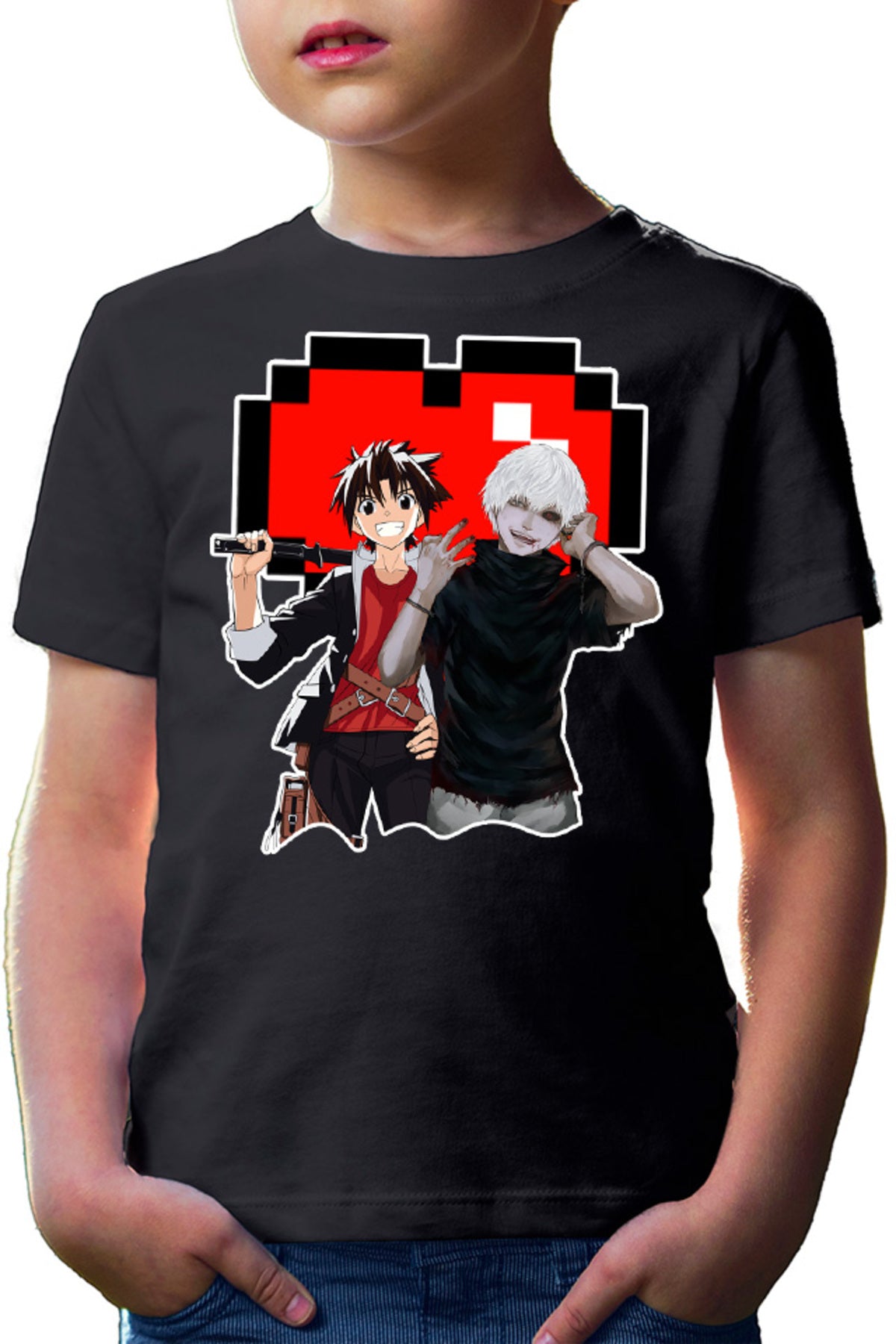 Tricou copii UQ Holder Touta Kaneki Tokyo Ghoul Vampire Minecraft