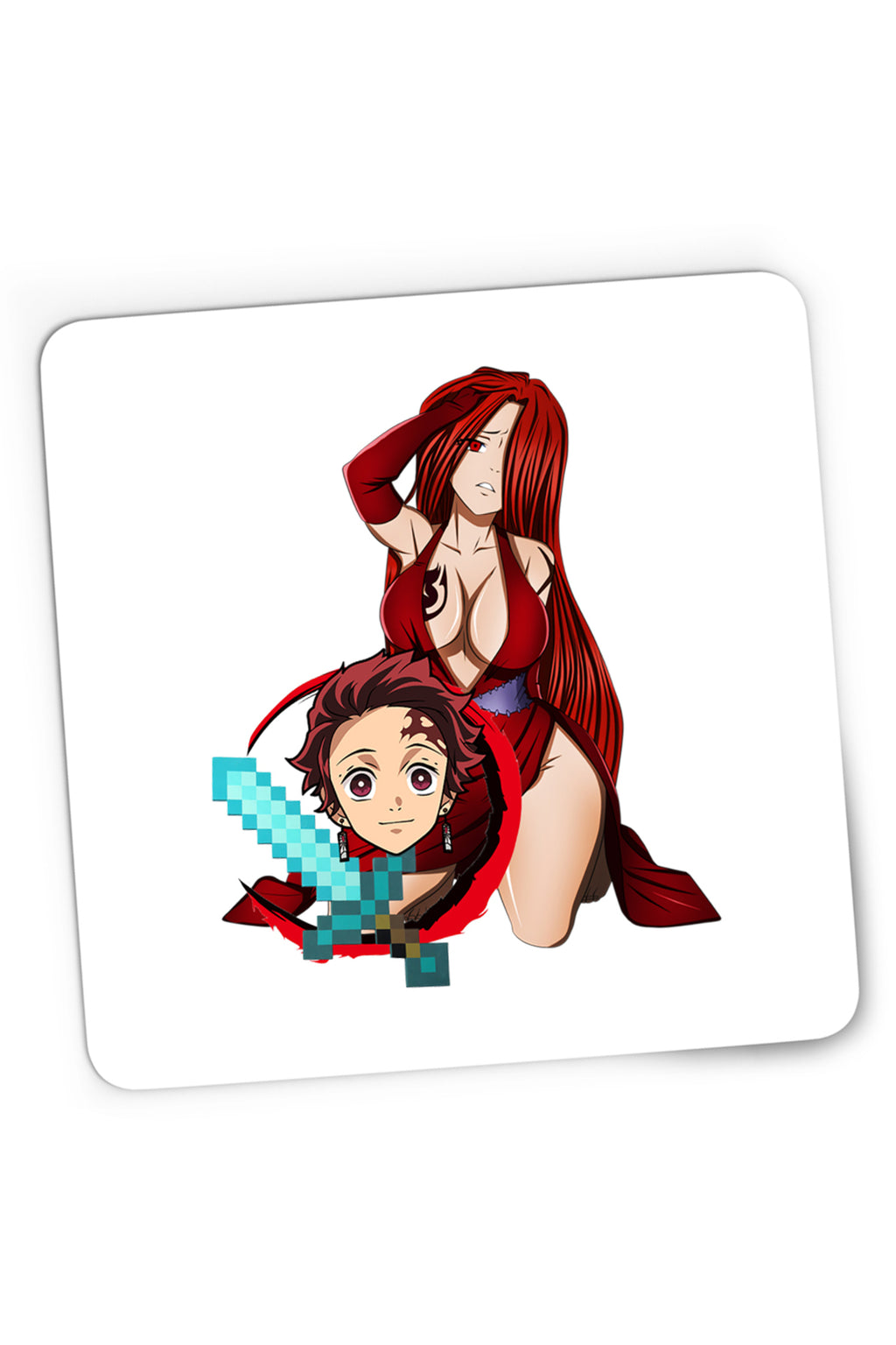 Mousepad Gaming Fairy Tail Demon Slayer Erza Tanjirou Minecraft, 21x19 cm