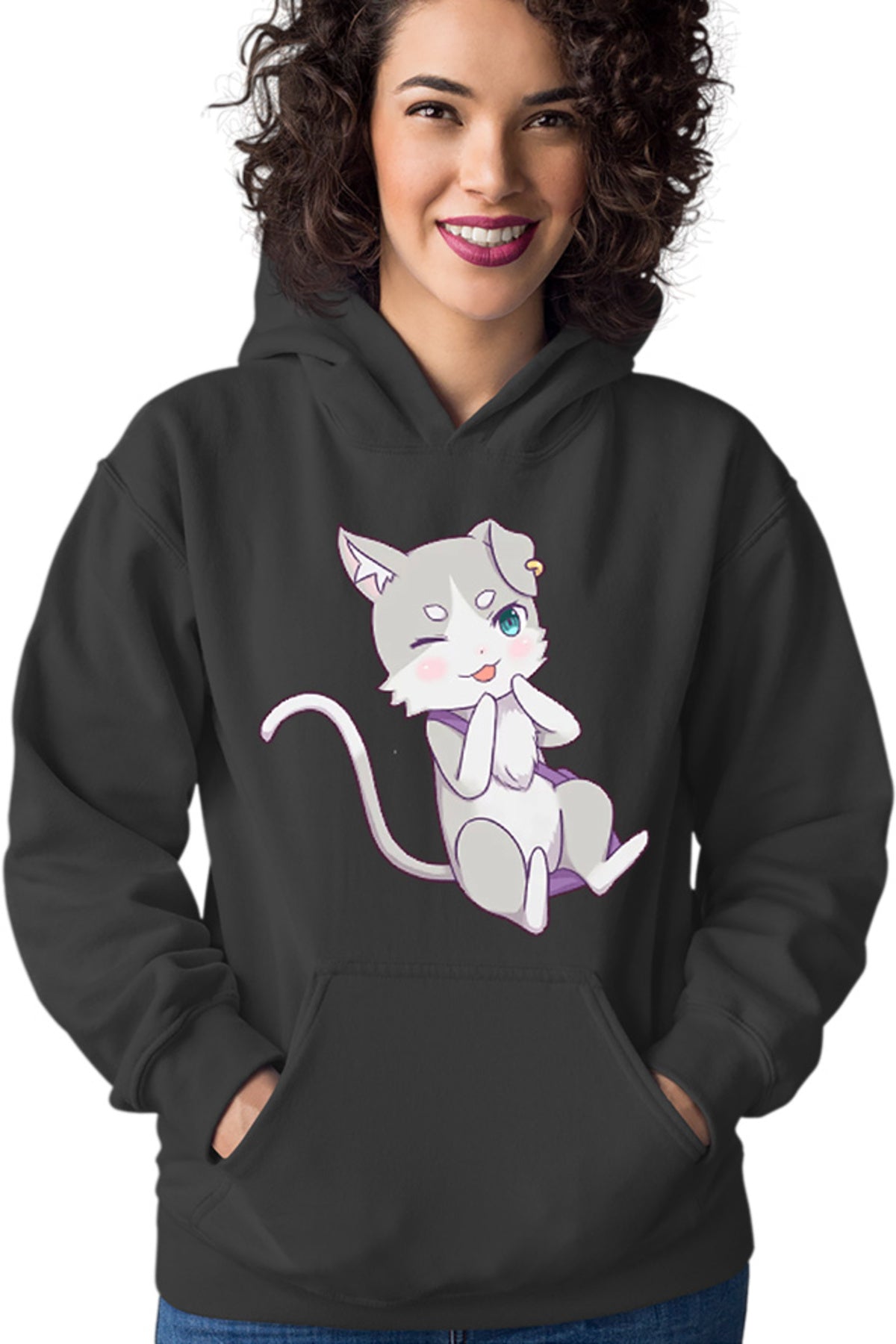 Hanorac dama Re Zero Emilia's Cat Kawaii Magic Action Paranormal