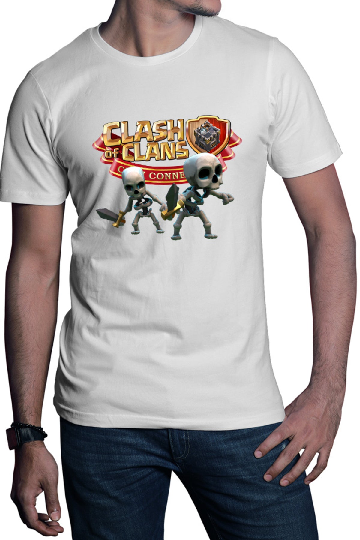 Tricou barbati Clash of Clans Skeletons Team Tank Sword Fighters Logo