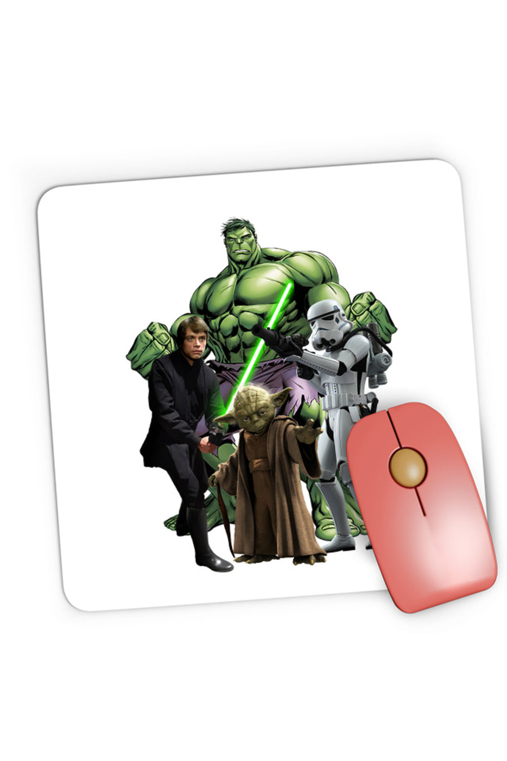 Mousepad Gaming Star Wars Luke Skywalker Incredible Hulk Jedi Yoda, 21x19 cm