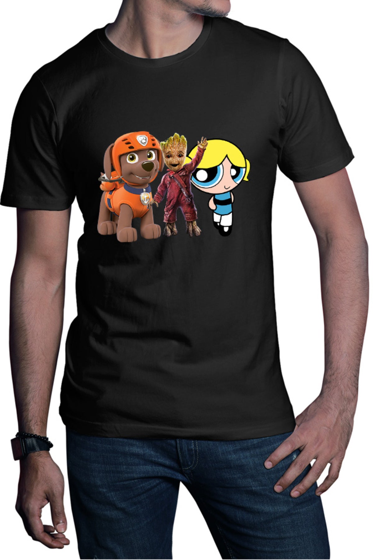Tricou barbati Baby Groot Bubble Paw Patrol Dog Blonde PowerPuff