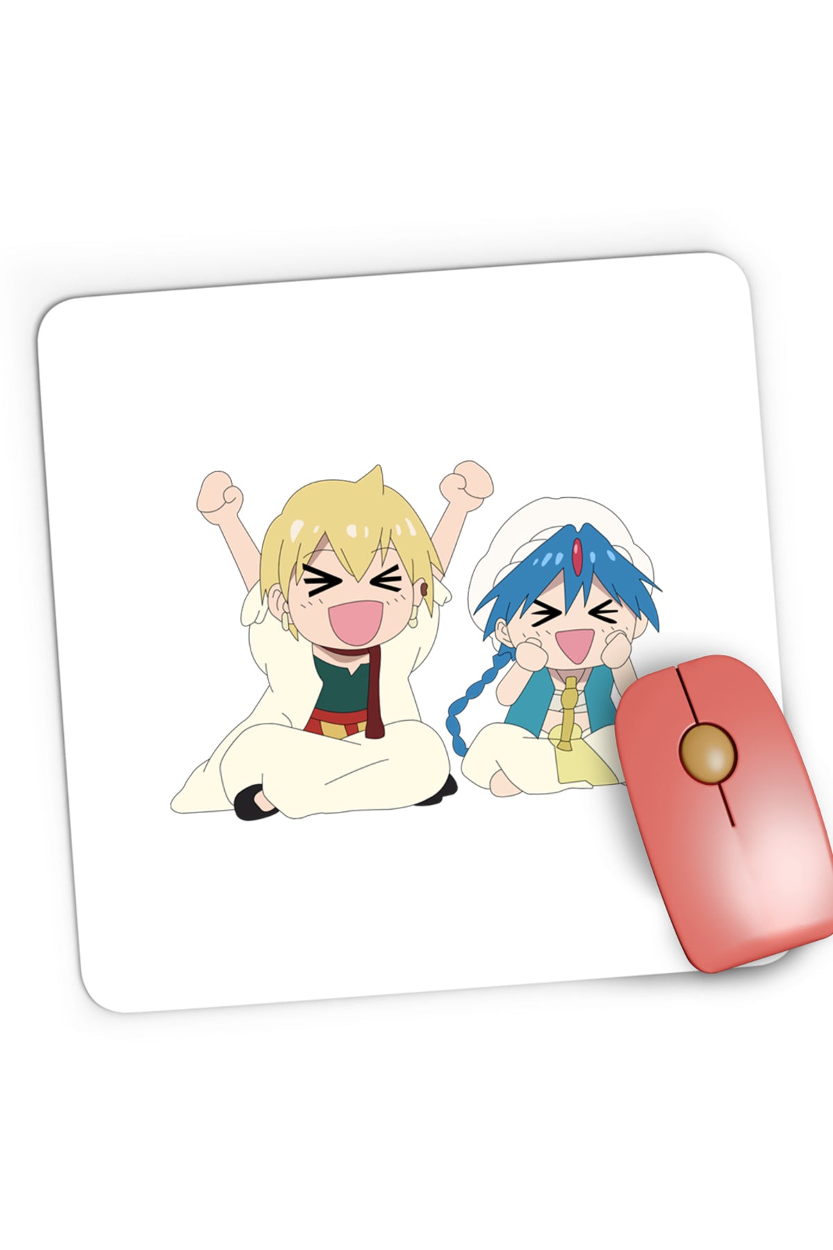 Mousepad Gaming Magi The Labyrinth of Magic Alibaba Alladin Cute Faces, 21x19 cm