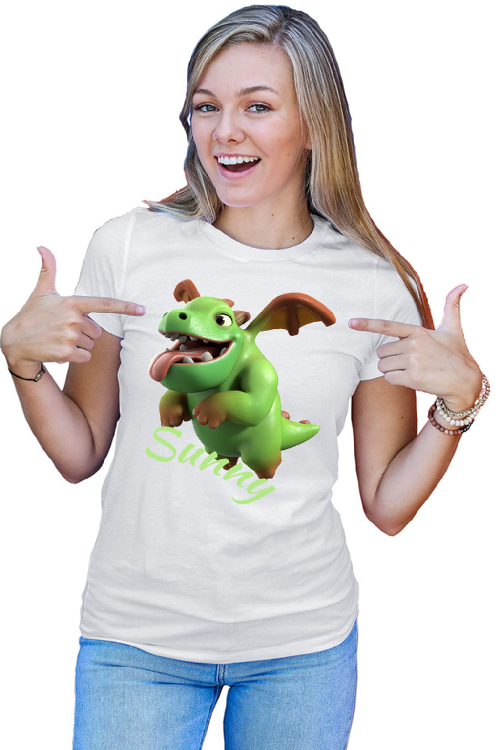 Tricou dama Clash of Clans Mini Dinosaur Happy Flying Positive Energy